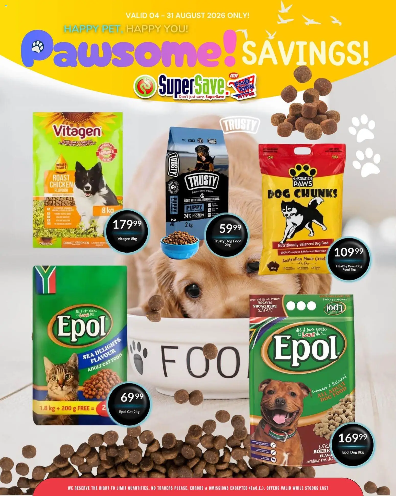 New Super Save catalogue – valid from 04/08/2026 | Page: 13 | Products: Detergente líquido, Boerewors, Chicken, Cat food