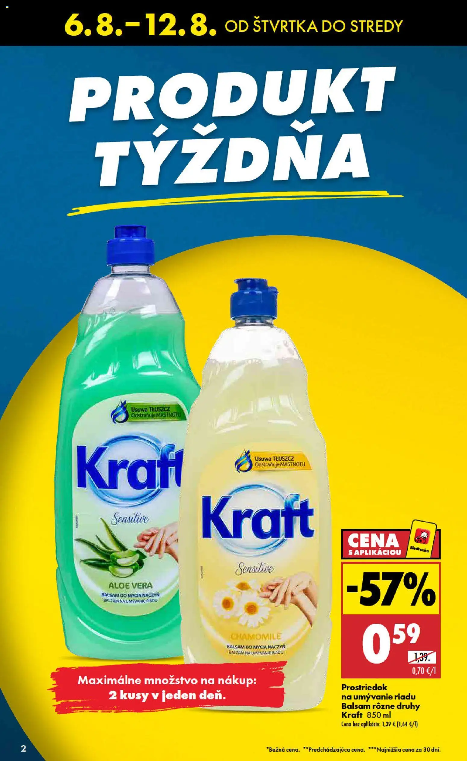 Nové Biedronka akcie – leták je platný od 06.08.2026 | Strana: 2 | Produkty: Prostriedok na umývanie riadu