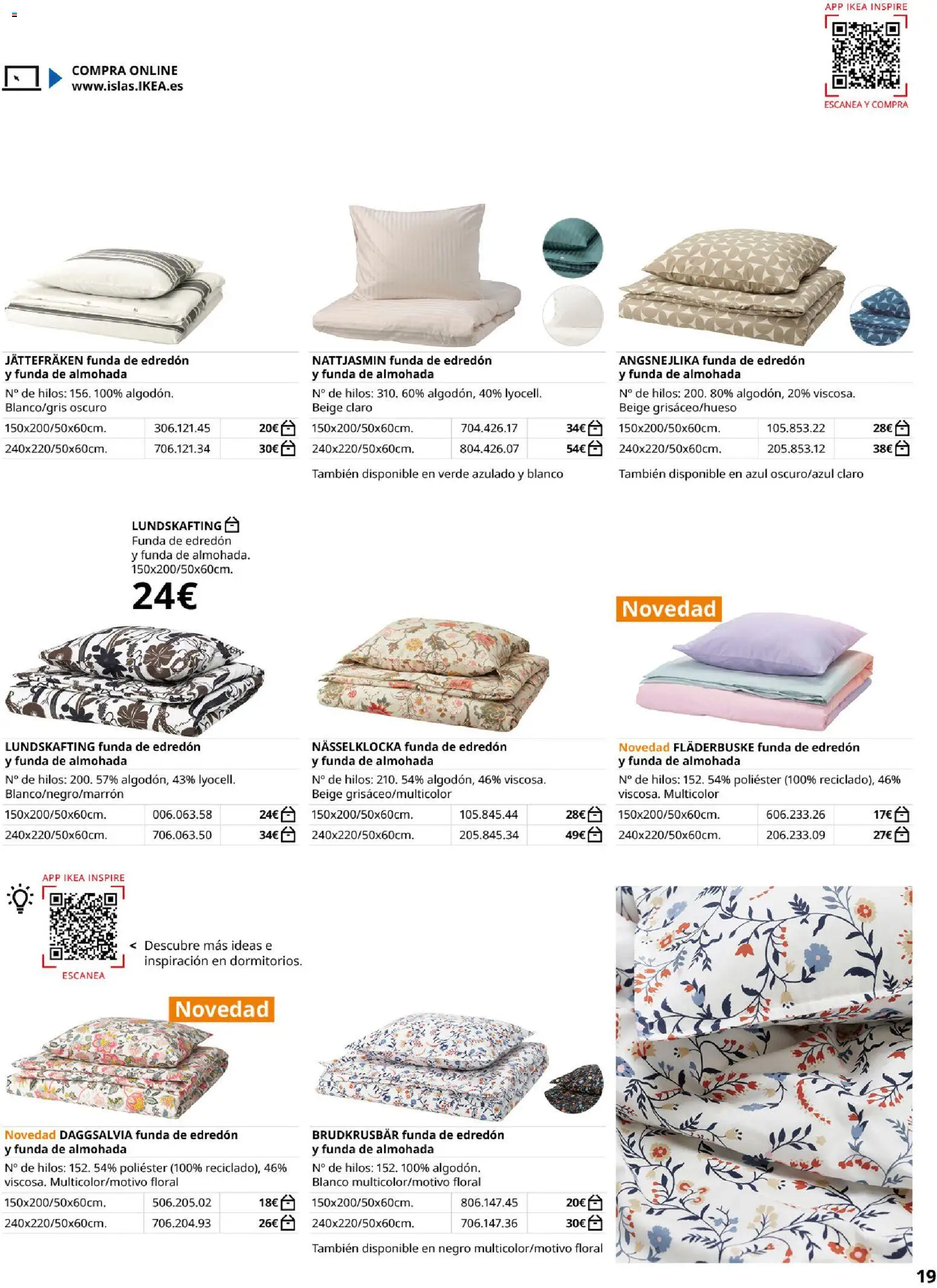 Catálogo IKEA Ropa de Cama │ válido desde el 01/02/2026 | Página: 19 | Productos: Edredón, Funda, Almohada