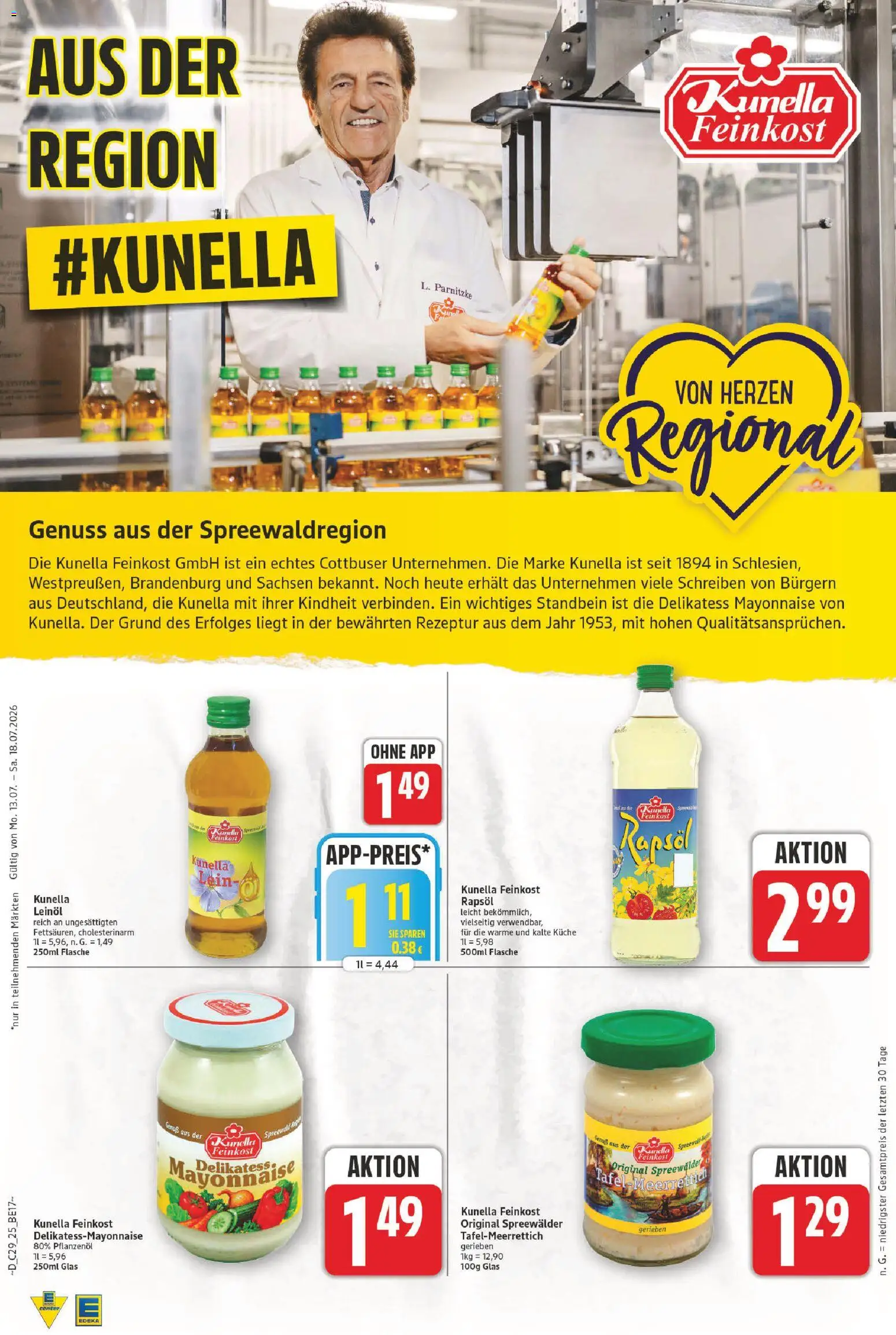 E center Prospekt – gültig ab 13.07.2026 | Seite: 25 | Produkte: Leinöl, Rapsöl, Küche, Mayonnaise