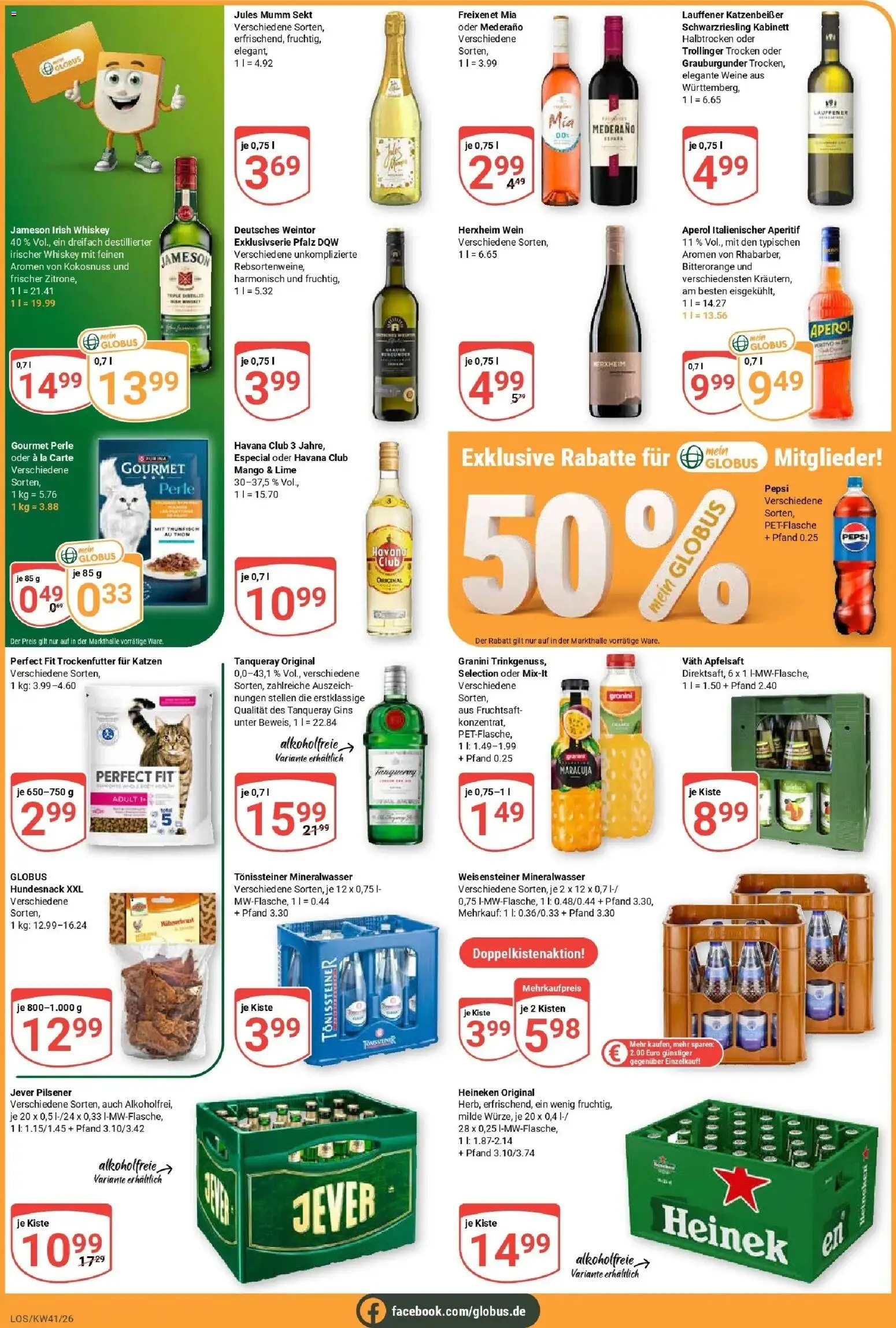 Globus Prospekt Losheim Am See (ab 05.10.2026) » Angebote online | Seite: 7 | Produkte: Freixenet, Jules mumm, Mineralwasser, Whiskey