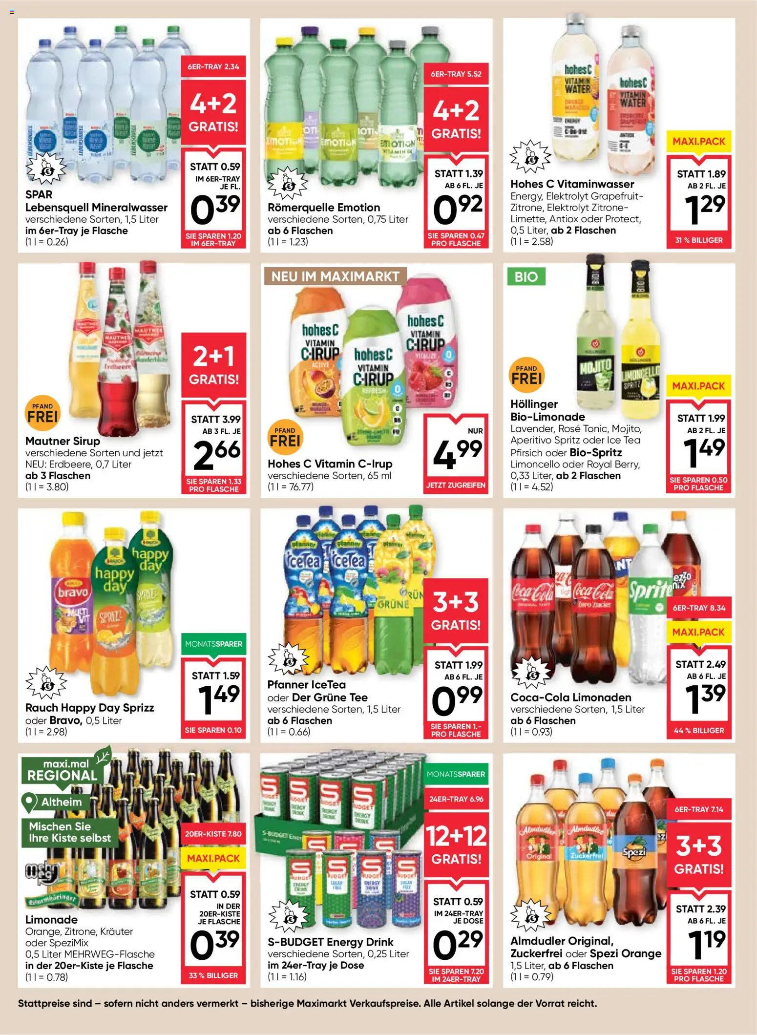 Maximarkt Flugblatt gültig ab 20.08.2026 | Seite: 12 | Produkte: Grapefruit, Zitrone, Pfirsich, Mineralwasser