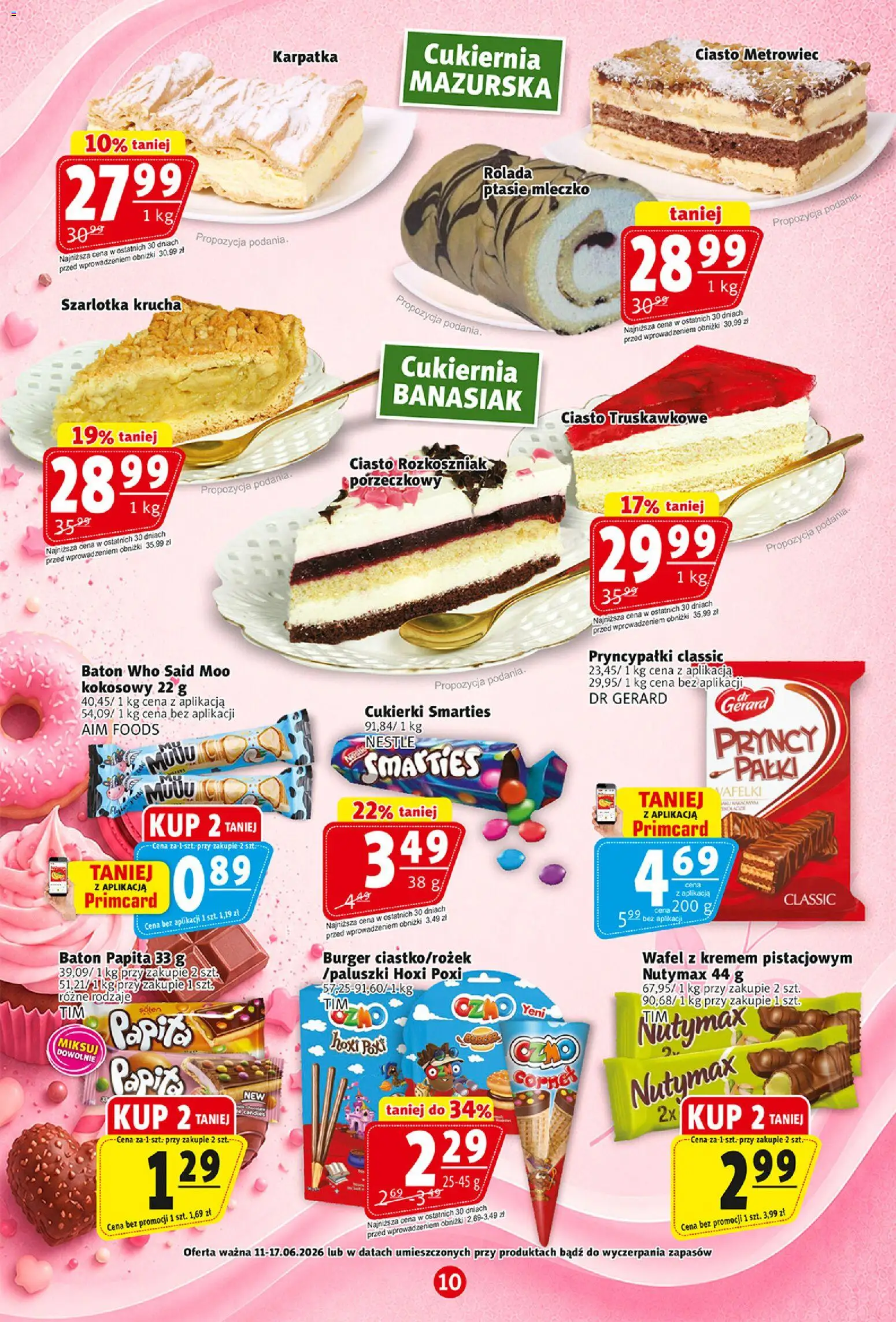 Prim Market gazetka od 11.06.2026 | Strona: 10 | Produkty: Ciasto, Baton, Ptasie mleczko, Cukierki