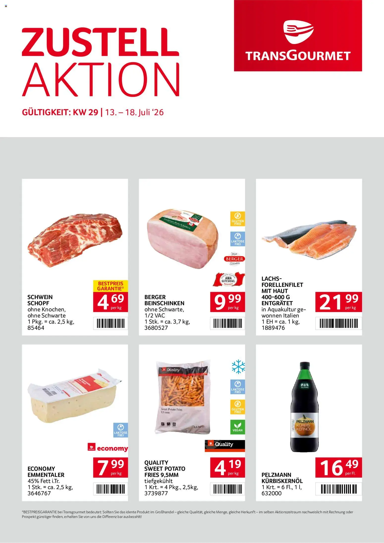 Transgourmet Zustellaktion gültig ab 13.07.2026 | Seite: 1 | Produkte: Kürbis