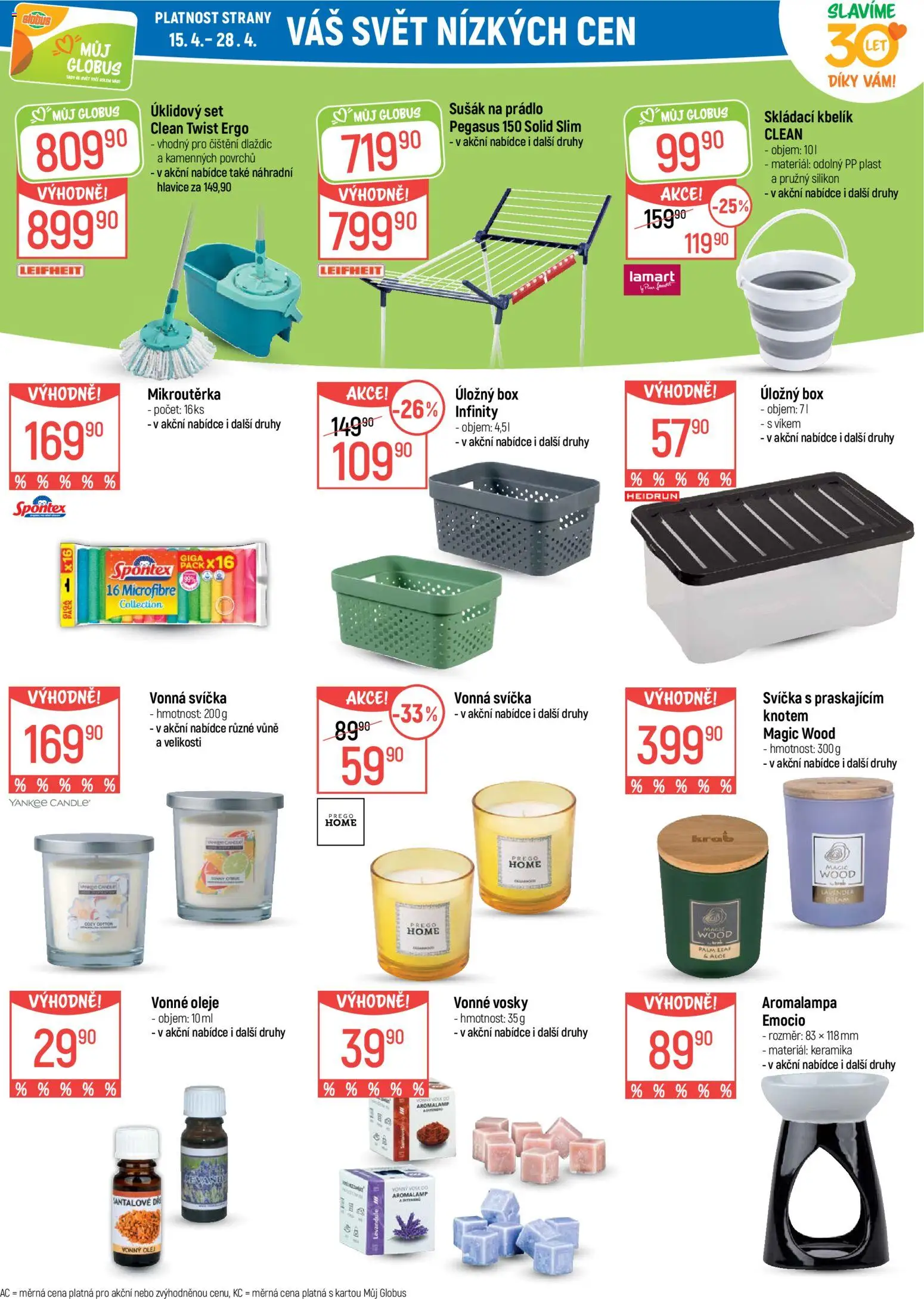Globus leták - Praha-Štěrboholy od 15.04.2026 | Strana: 21 | Produkty: Box, Leifheit, Svíčka, Kbelík