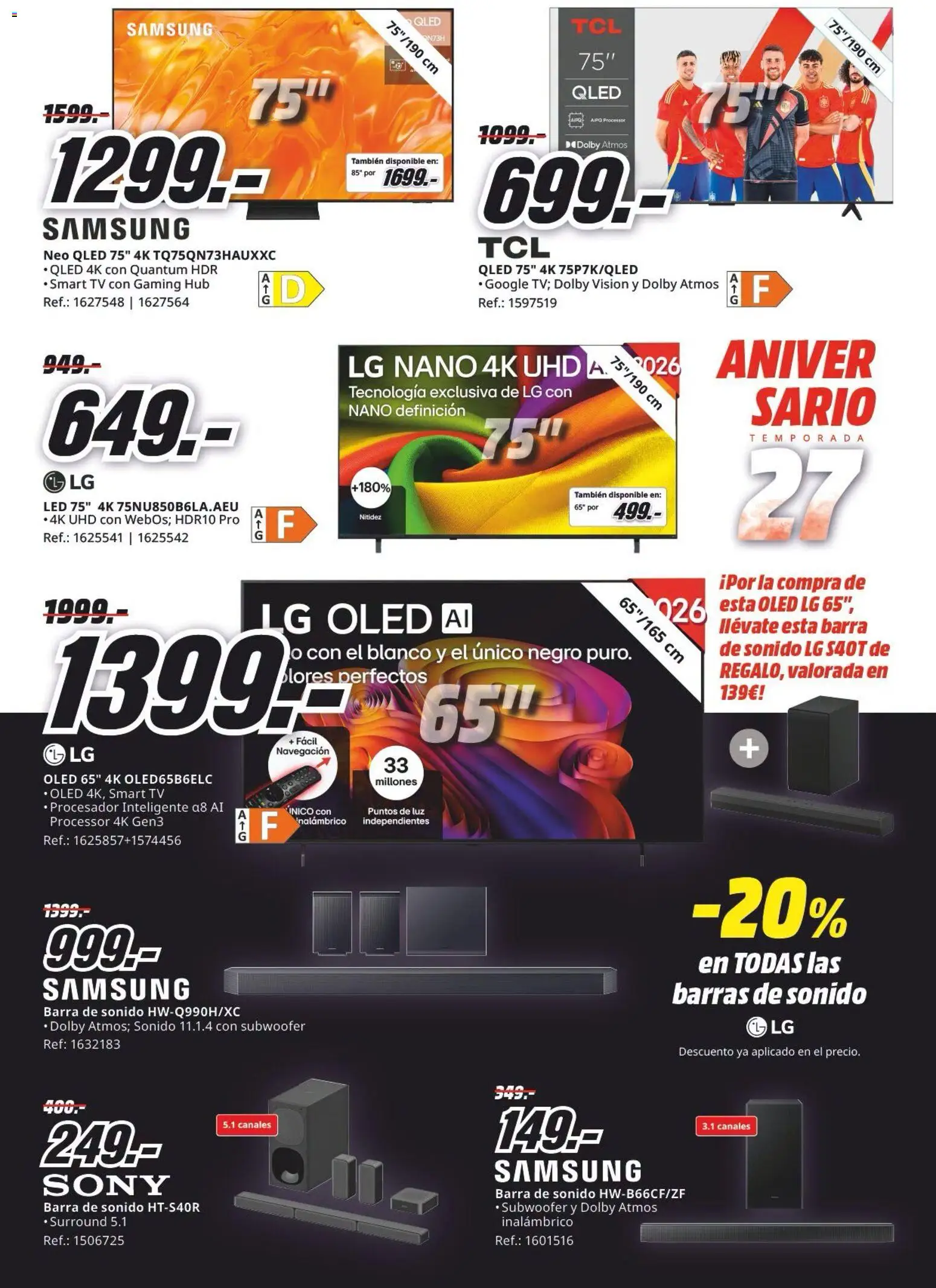 Media Markt folleto │ válido desde el 24/07/2026 | Página: 17 | Productos: Barras de sonido, Καλαμάρι, Navegación