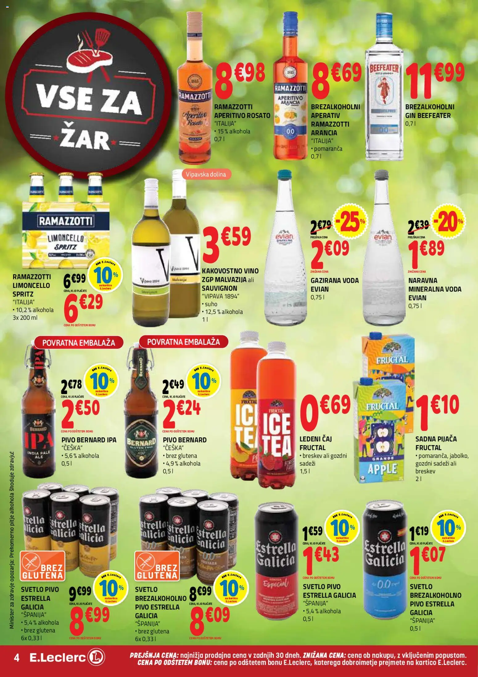 Novi E.leclerc katalog ponudbe – veljaven od 27.05.2026 | Stran: 4 | Izdelki: Ledeni čaj, Vino, Caj, Breskev