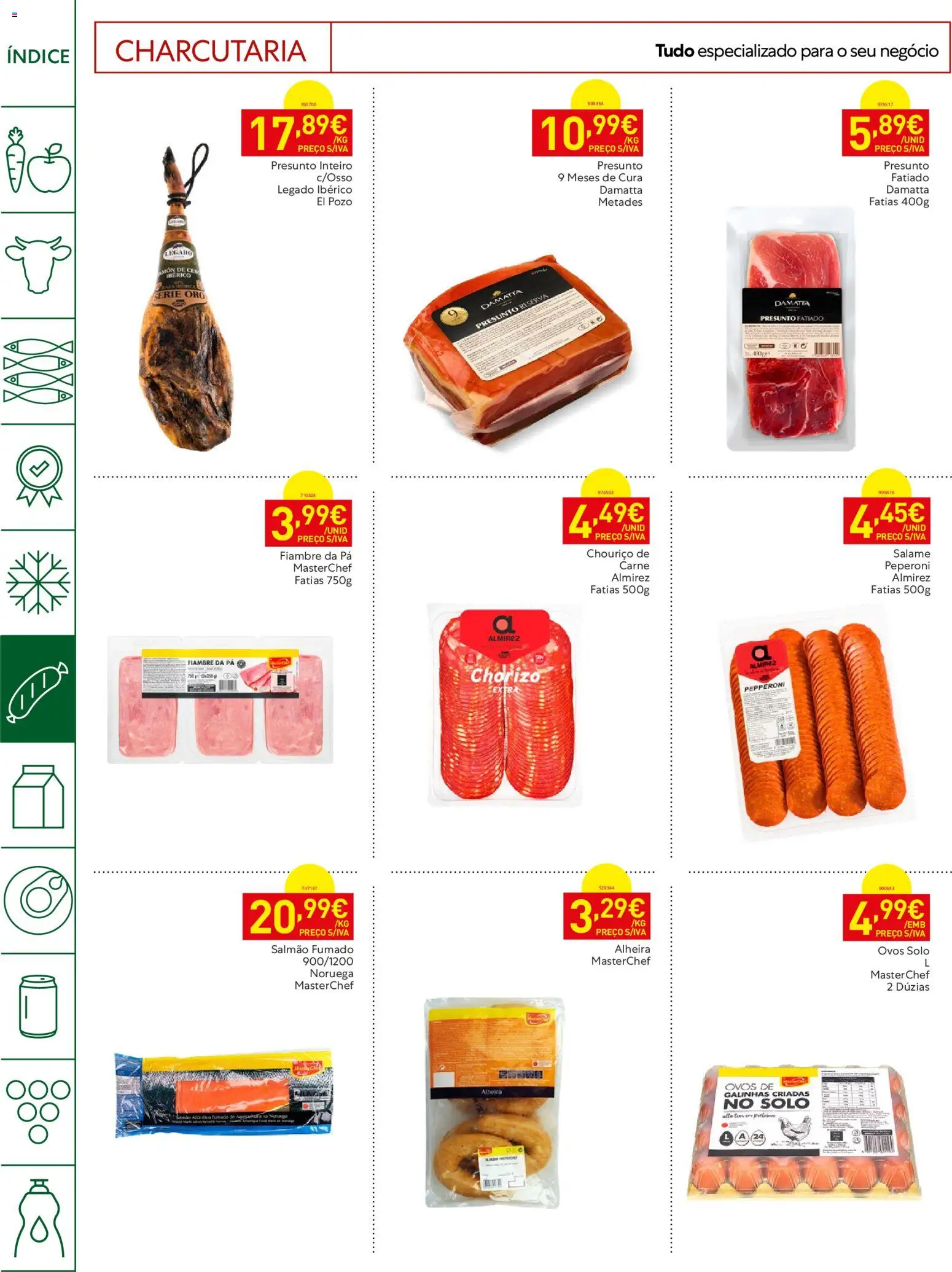 Recheio Horeca │ válido de 16.06.2026 | Página: 14 | Produtos: Salmão, Ovos, Presunto, Pá