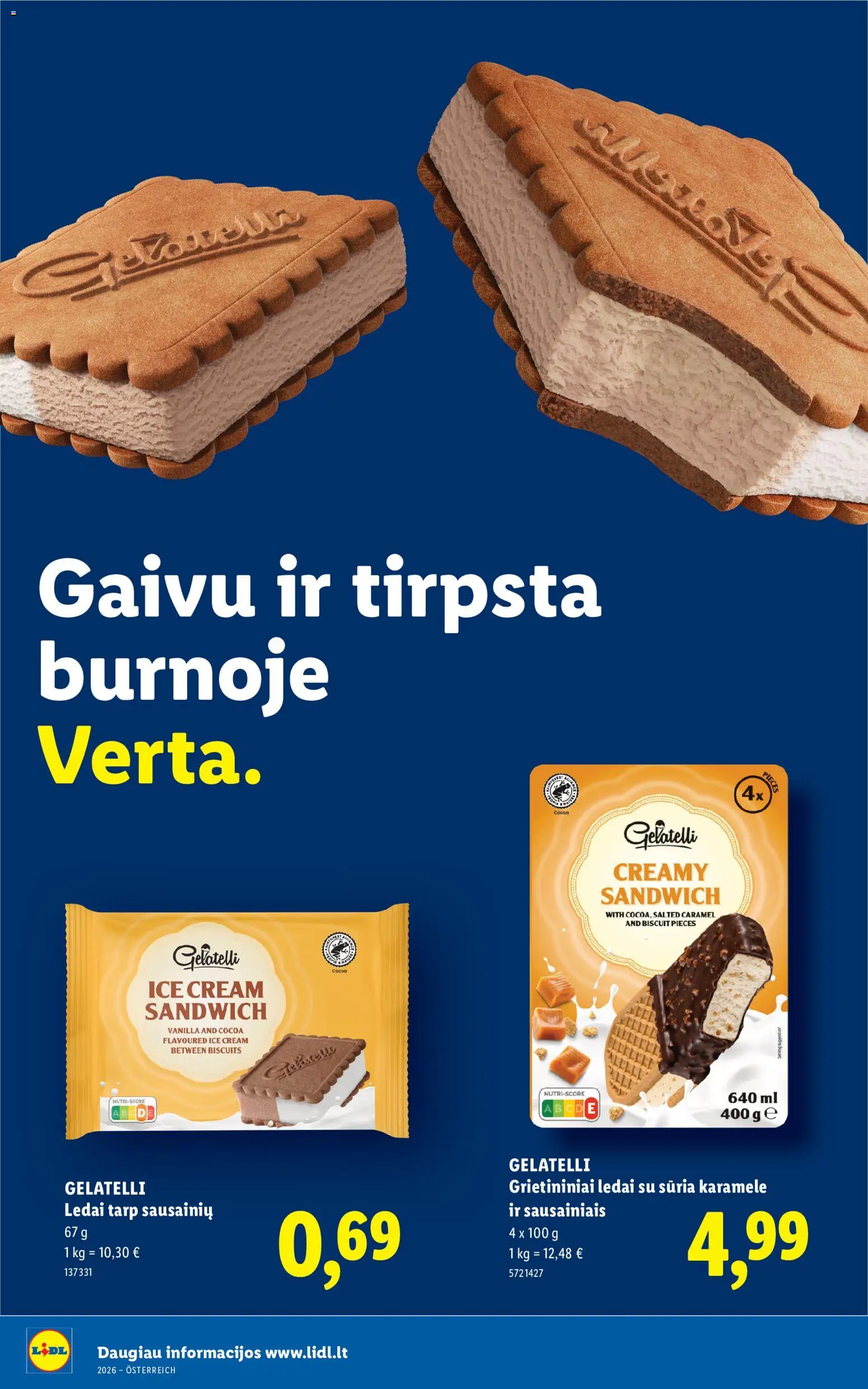 LIDL akcijos nuo 08.06.2026 | Puslapis: 8 | Prekių: Ledai