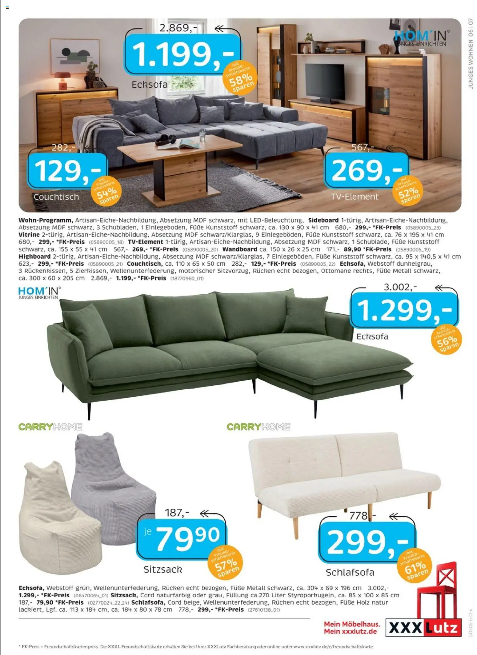 XXXLutz Restaurantgutscheine – gültig ab 09.05.2026 | Seite: 11 | Produkte: Schlafsofa, Ecksofa, HIghboard, Couchtisch