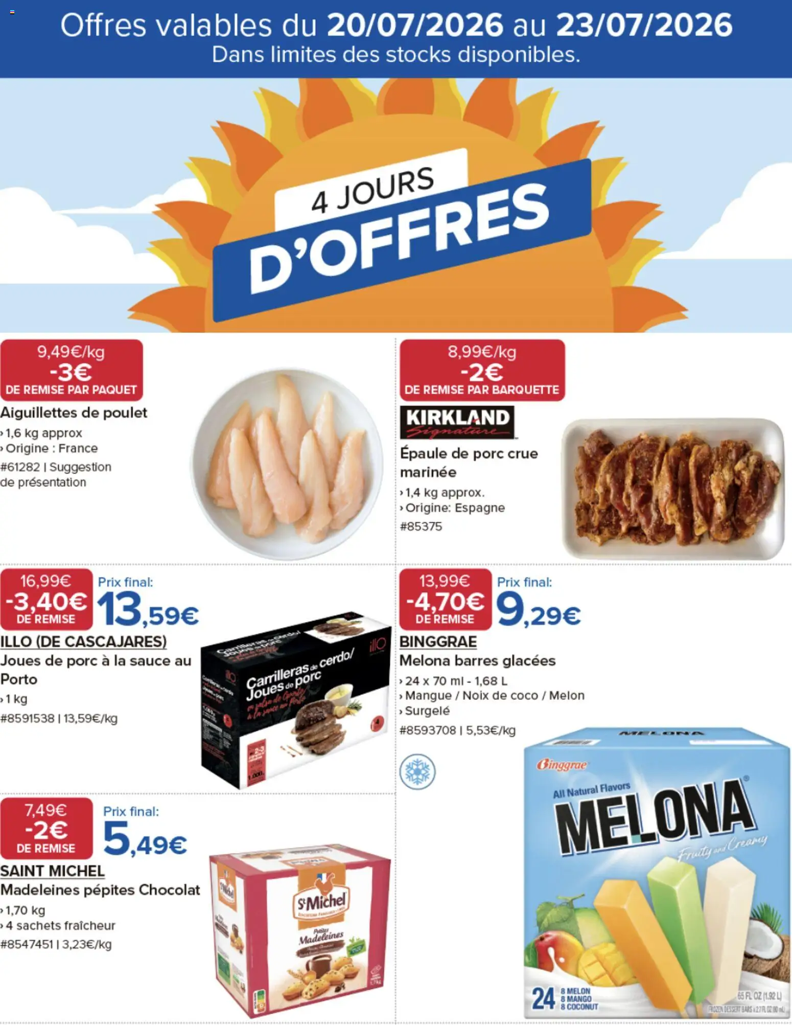 {H1} | Page: 1 | Produits: Épaule de porc, Noix de coco, Porc, Noix