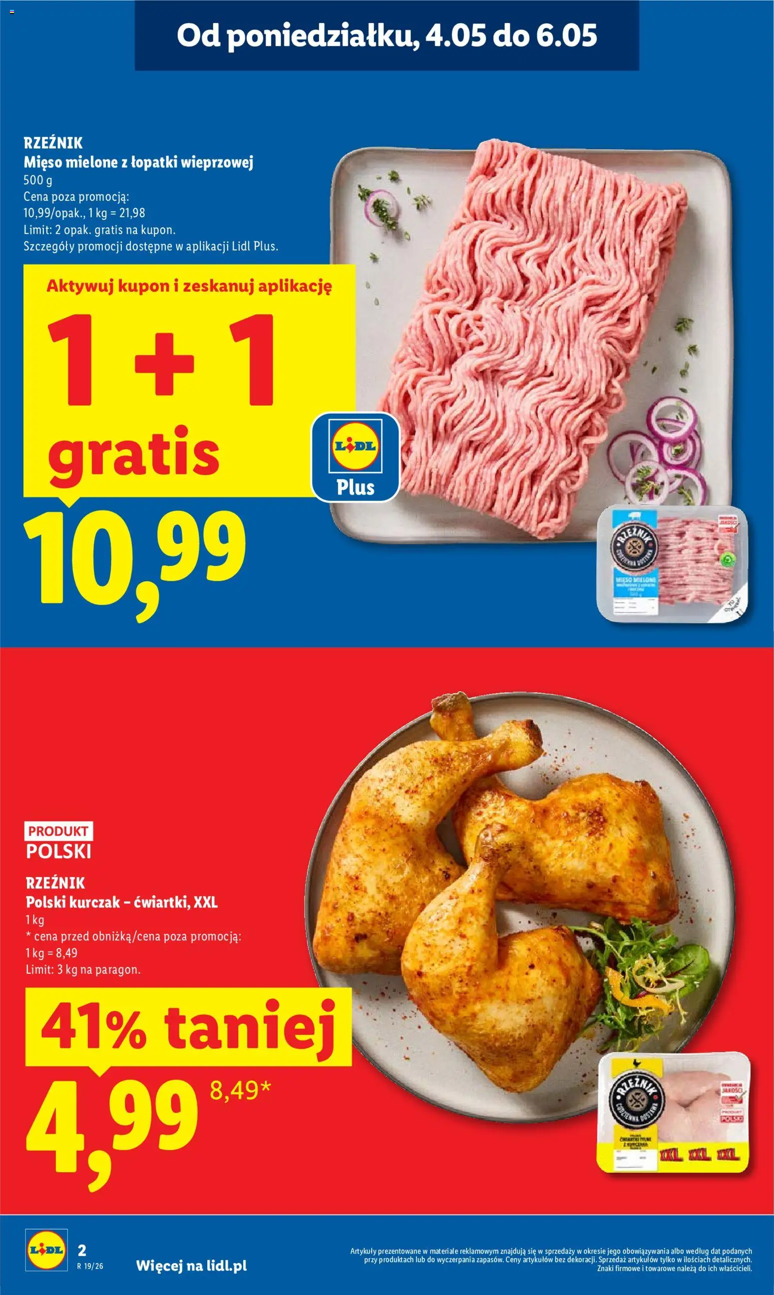 Lidl gazetka od 04.05.2026 | Strona: 2 | Produkty: Kurczak, Mięso, Mięso mielone