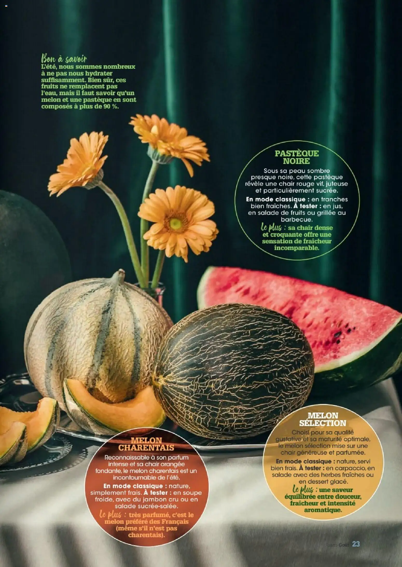 {H1} | Page: 23 | Produits: Jambon Cru, Pastèque, Dessert, Jambon