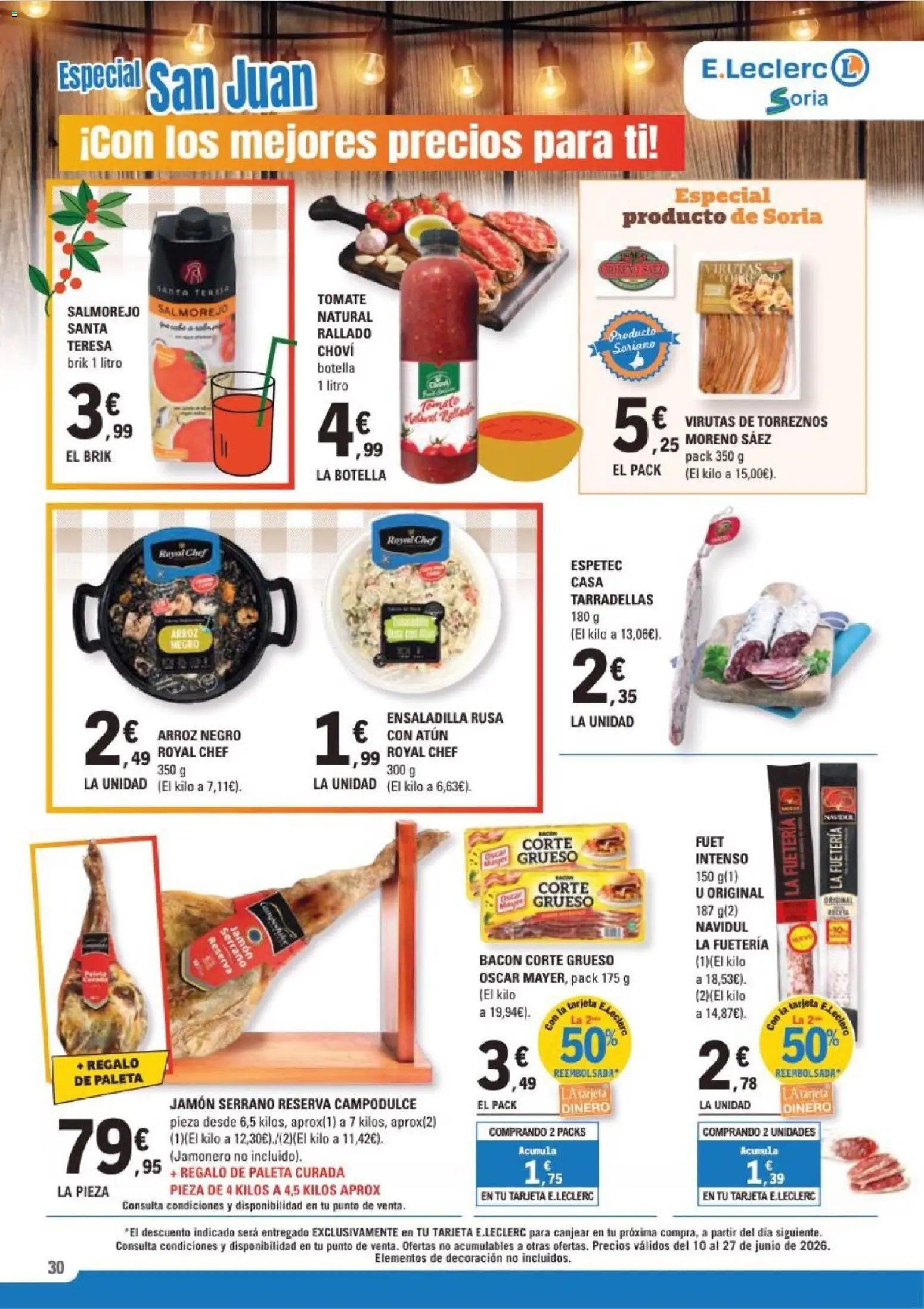 E.Leclerc Soria │ válido desde el 10.06.2026 | Página: 30 | Productos: Ensaladilla, Jamón, Arroz, Té