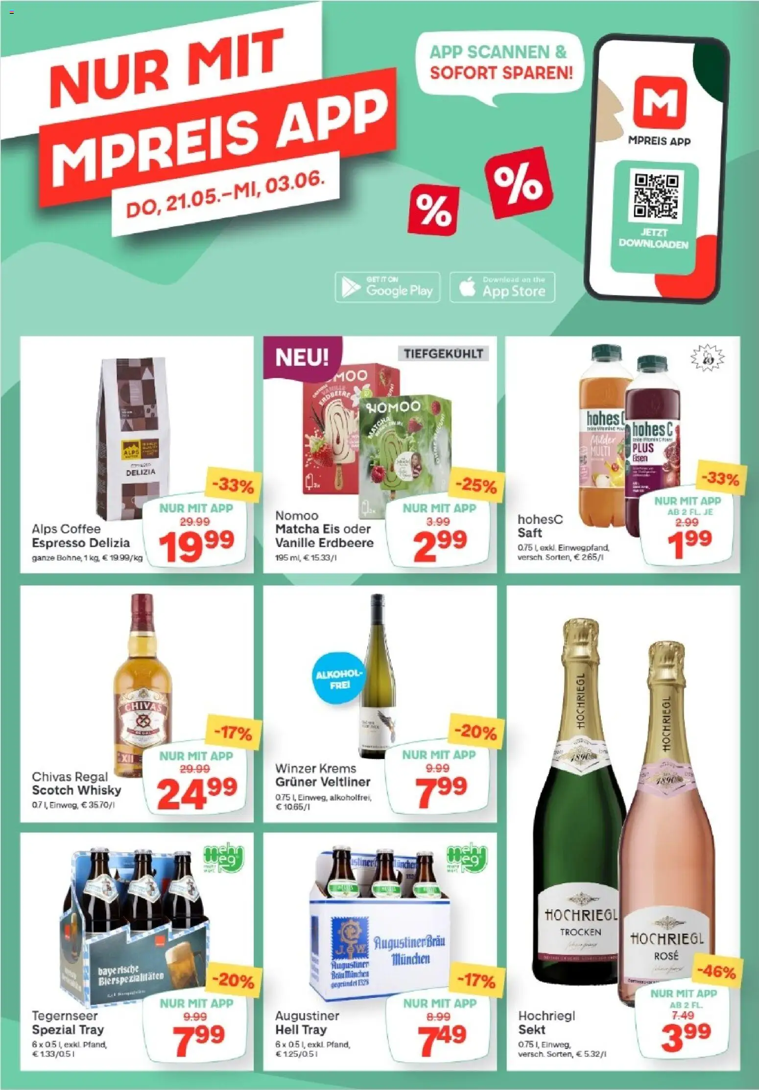 MPREIS Lenzing gültig ab 21.05.2026 | Seite: 14 | Produkte: Eis, Regal, Saft