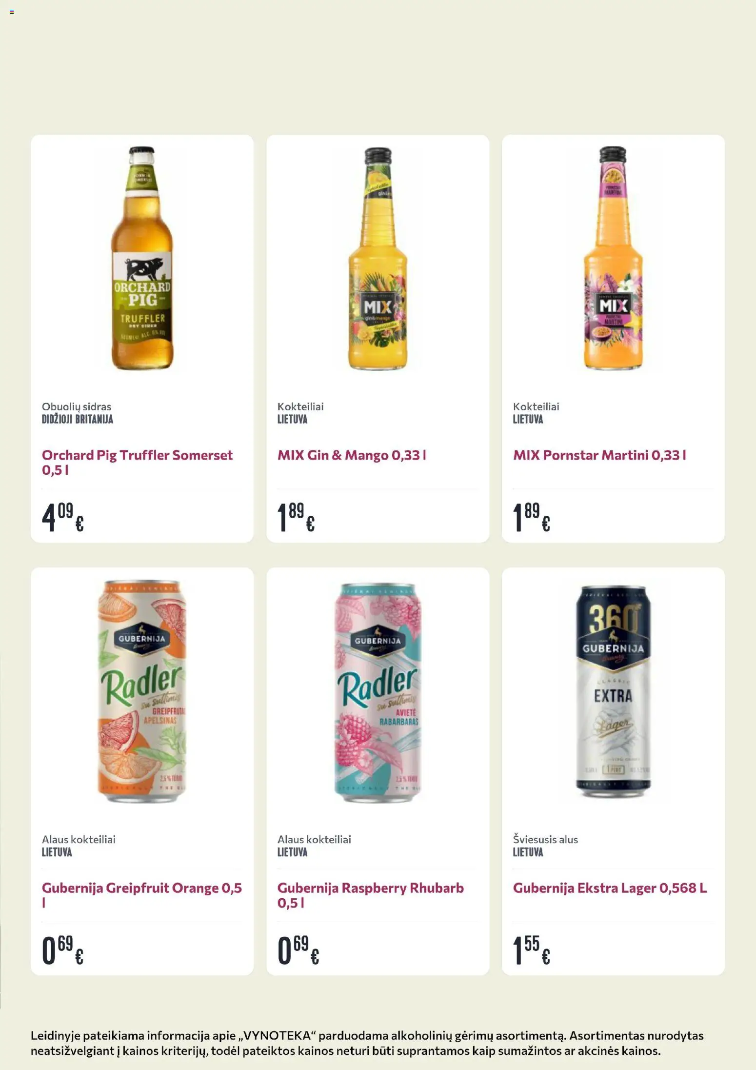 VYNOTEKA akcijos nuo 2026.08.10 | Puslapis: 18 | Prekių: Kokteiliai, Alus