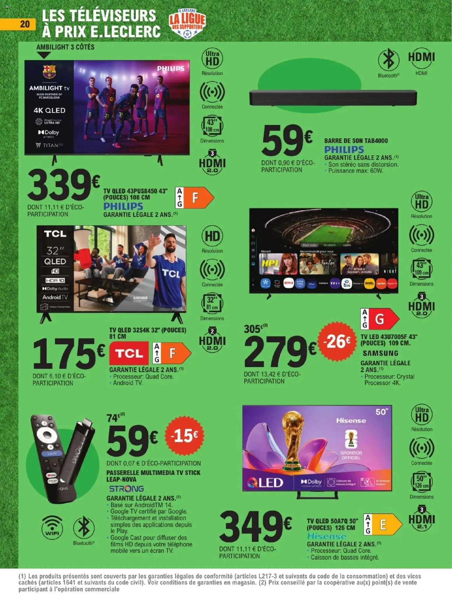 {H1} | Page: 20 | Produits: Téléphone, Télévision, Audio, TV led