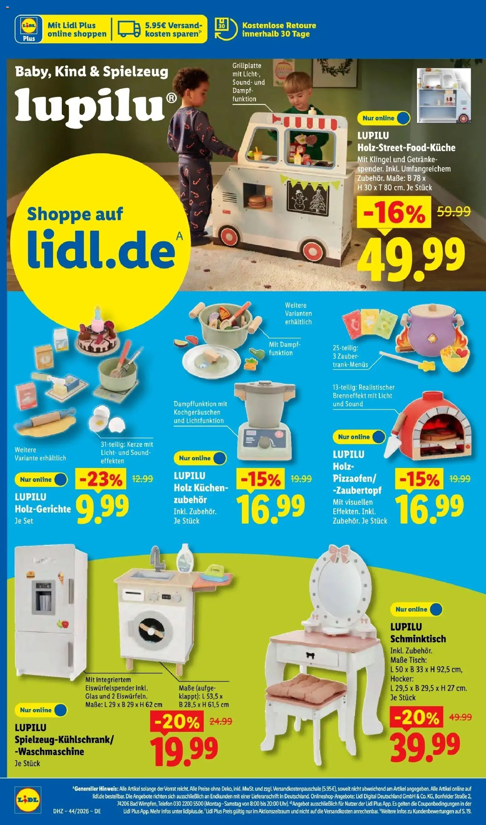Lidl Prospekt Düsseldorf (ab 26.10.2026) zum Blättern » Angebote | Seite: 46 | Produkte: Hocker, Tisch, Schminktisch, Kuchen