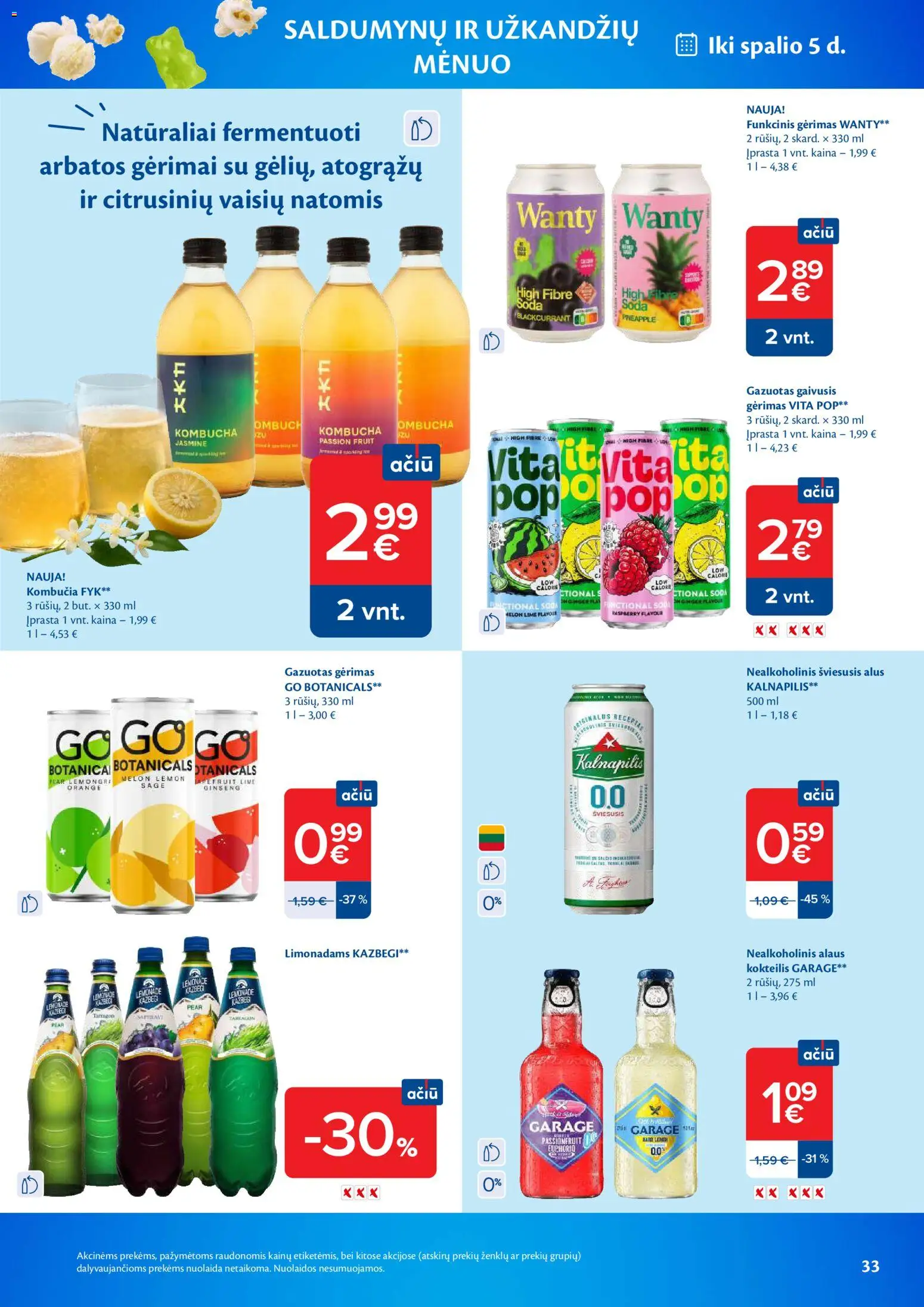 MAXIMA akcijos nuo 2026.09.01 | Puslapis: 33 | Prekių: Gaivusis gėrimas, Alus