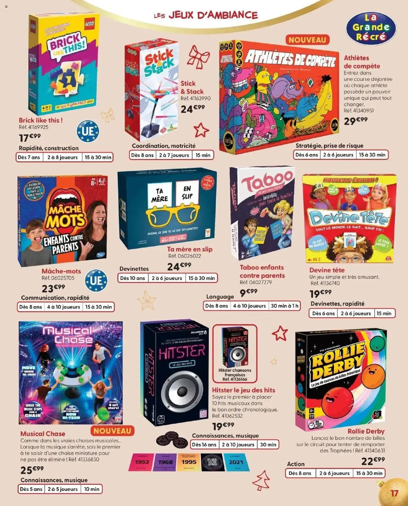 La Grande Récré - LE NOËL DE TOUTES LES PASSIONS à partir du 14/10/2026 - promo en ligne | Page: 17 | Produits: Légo, Chaises, Prise, Lunettes