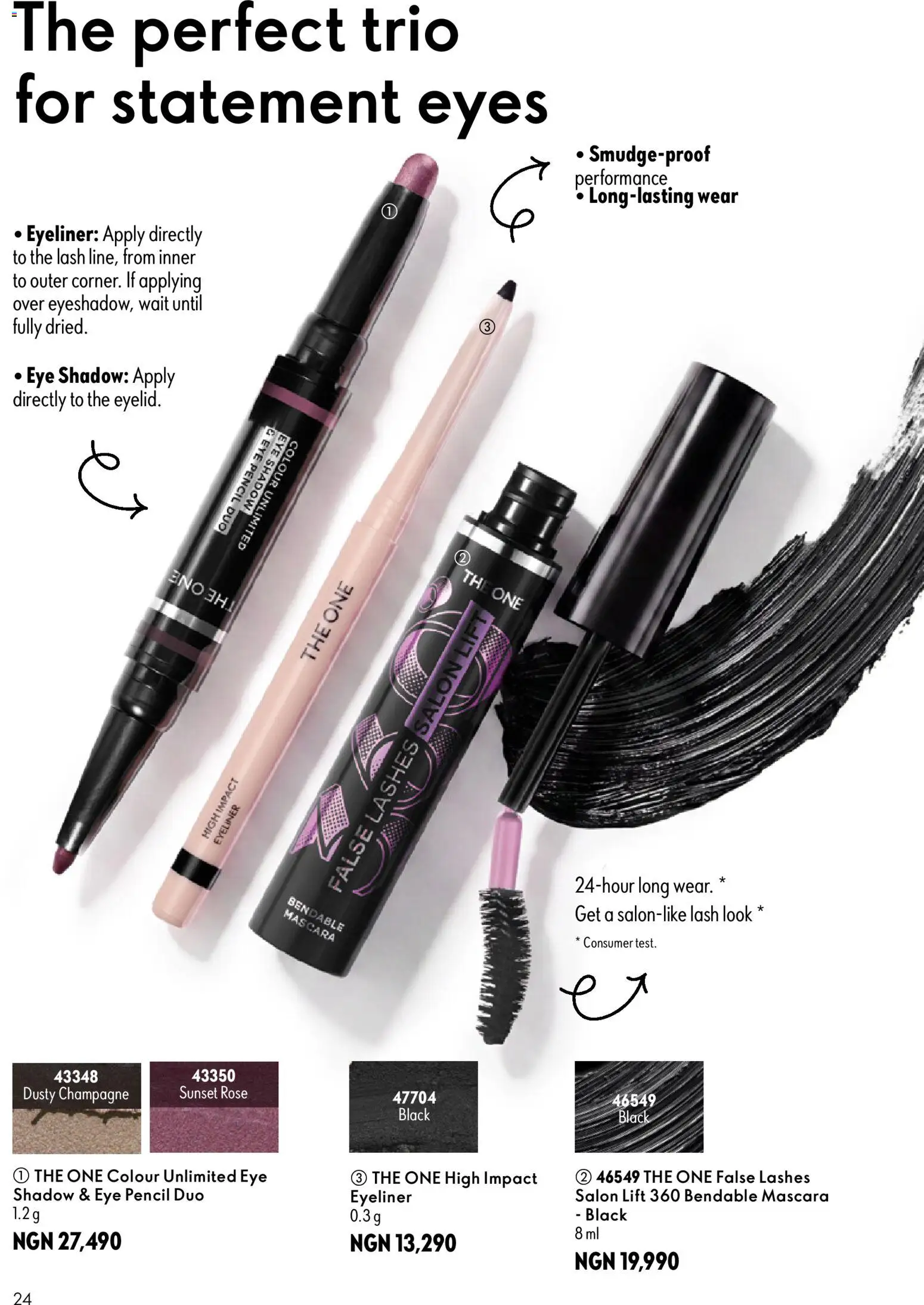 Oriflame - eCatalogue 10 valid from 01/10/2026 | Page: 24 | Products: Eye pencil, Eye shadow, Eyeliner, Mascara