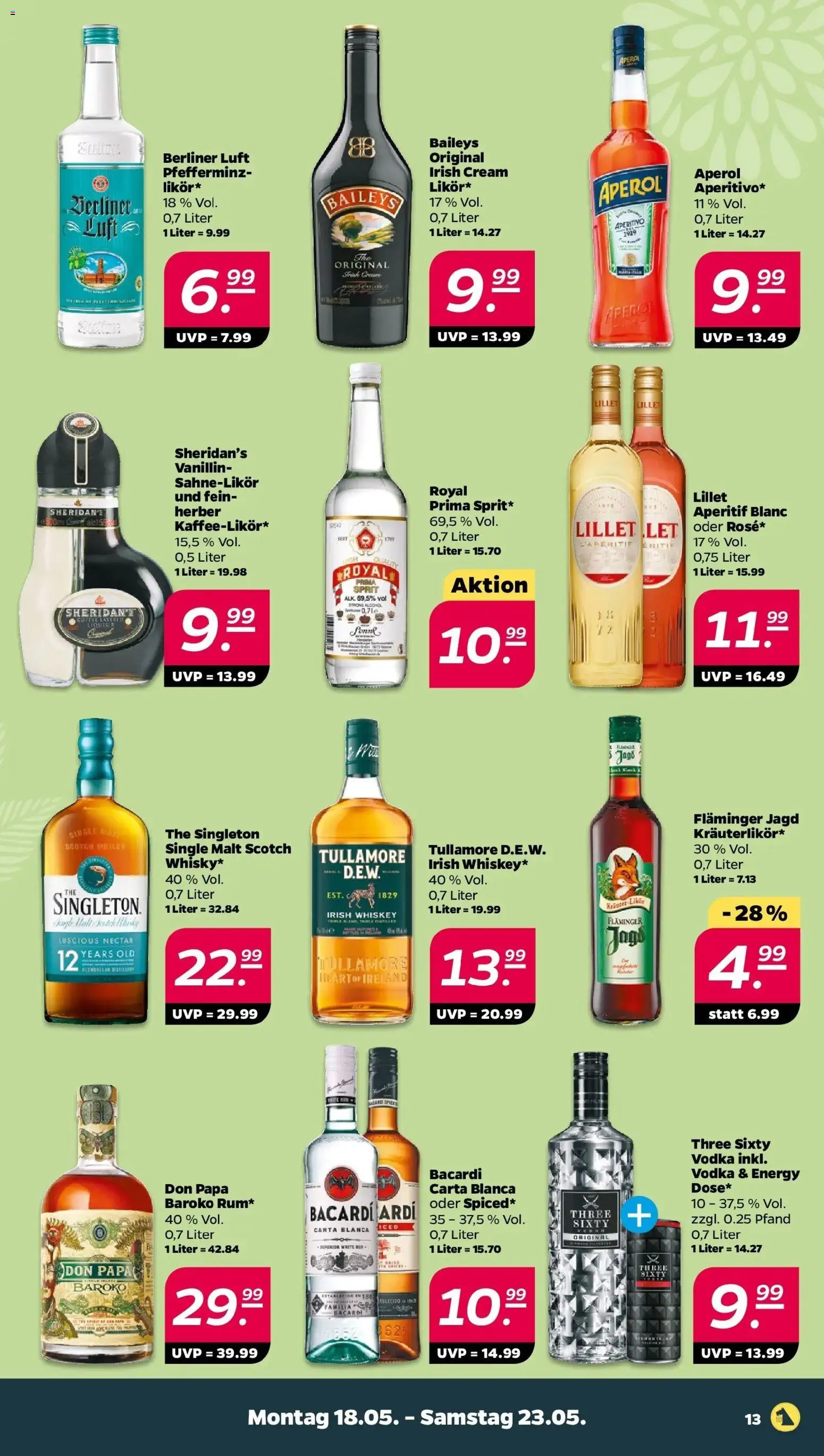Netto Wochenangebote – gültig ab 18.05.2026 | Seite: 13 | Produkte: Berliner, Lillet, Vodka, Whiskey