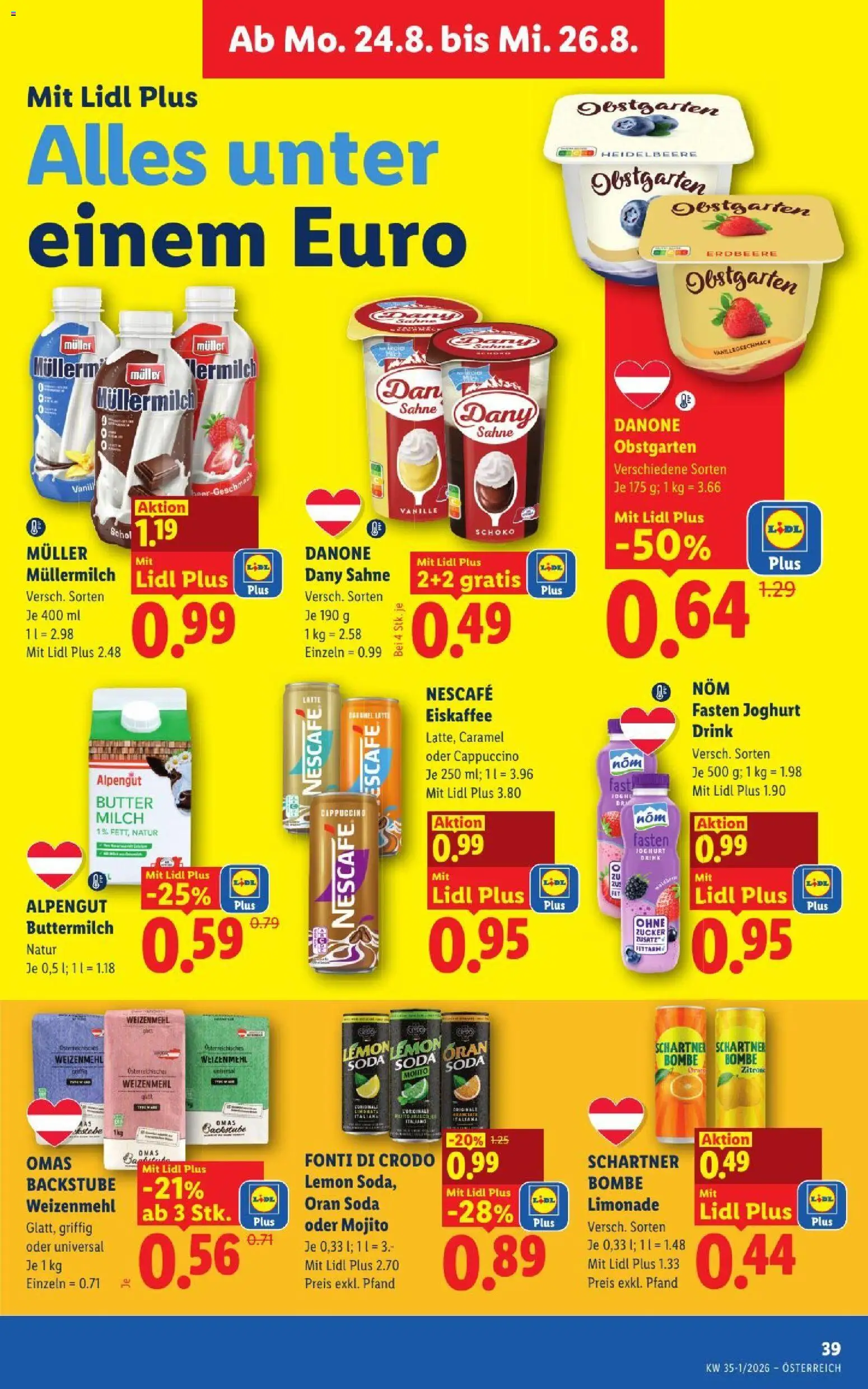 Lidl - Flugblatt gültig ab 20.08.2026 | Seite: 46 | Produkte: Sahne, Zucker, Vanille, Joghurt