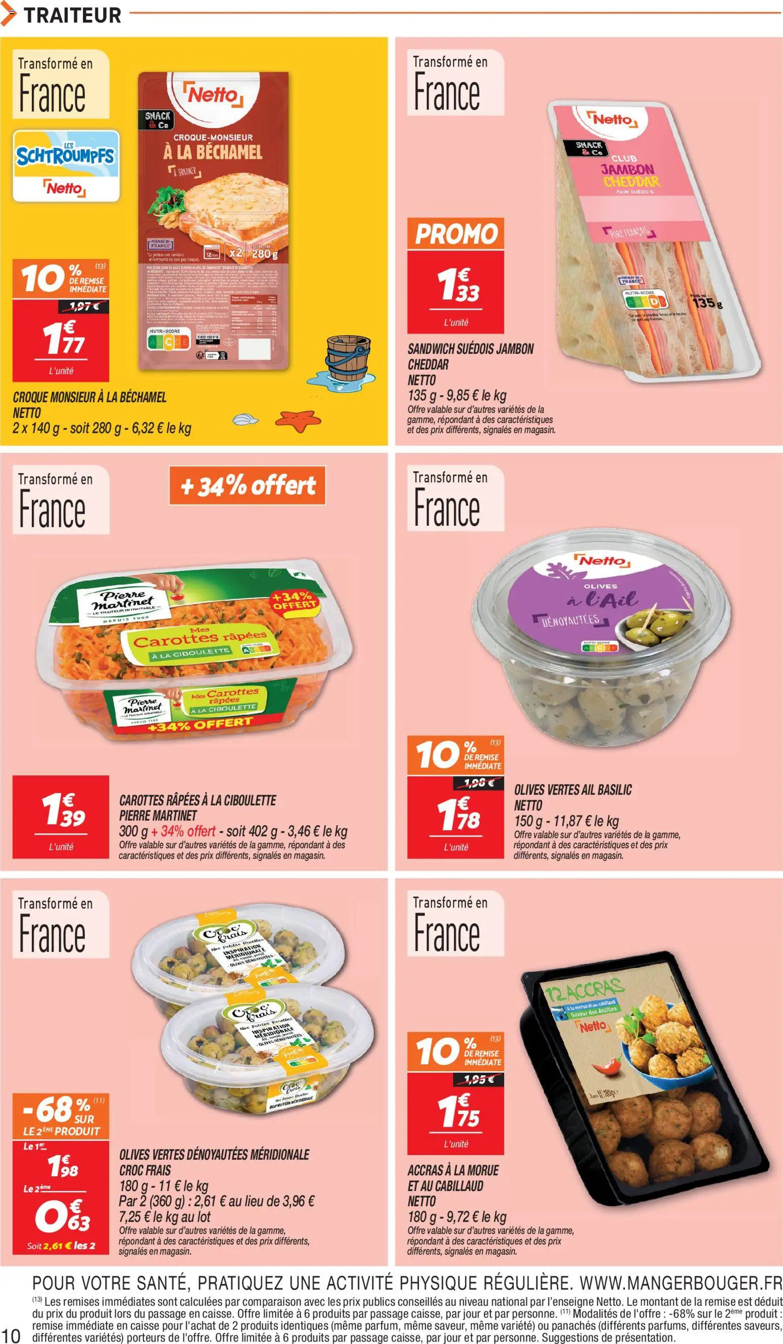 {H1} | Page: 10 | Produits: Olives, Sandwich, Jambon, Cheddar