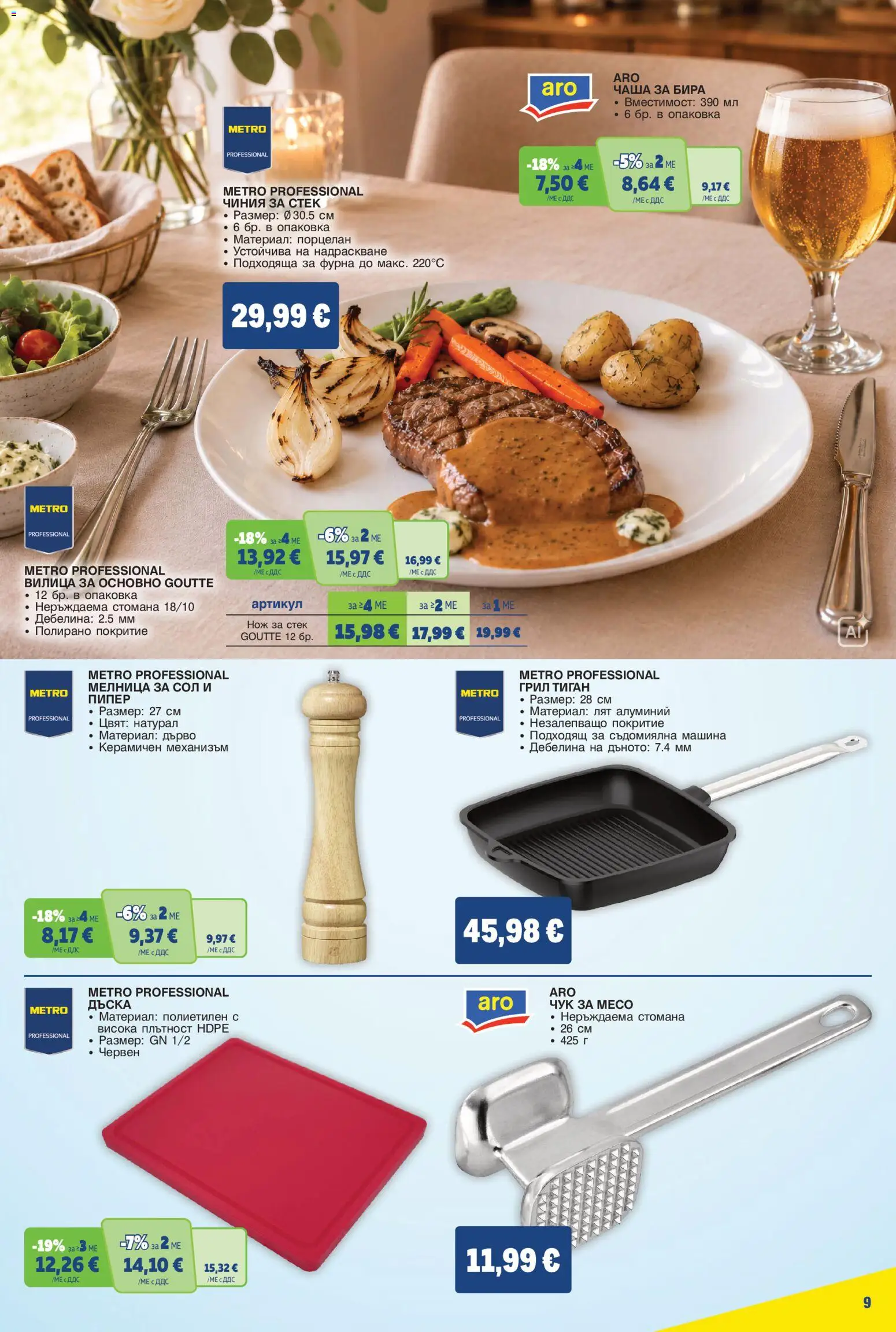 {H1} | Страница: 9 | Продукти: Чаша, Тиган, Сол, Грил