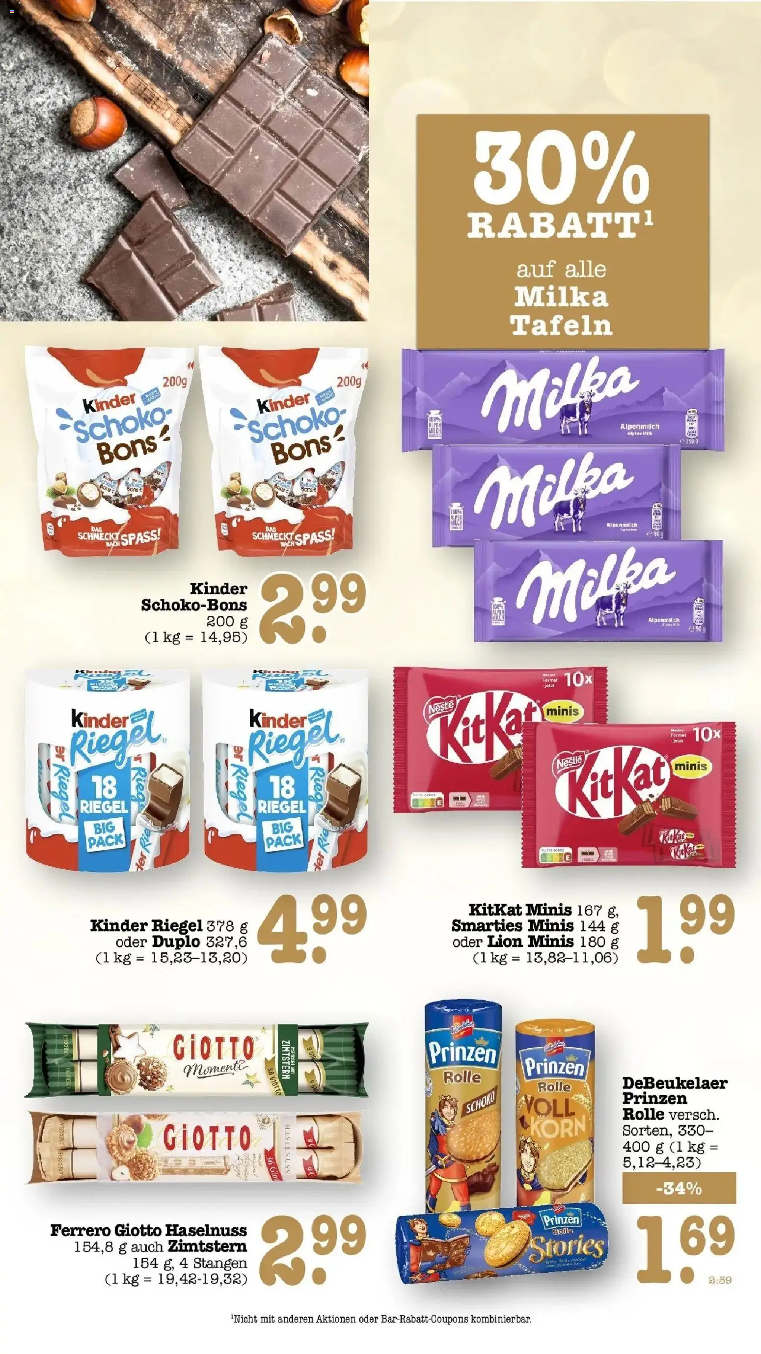 E center Prospekt Mainz-Weisenau (ab 28.09.2026) zum Blättern | Seite: 36 | Produkte: Smarties, Milka, Kinder riegel