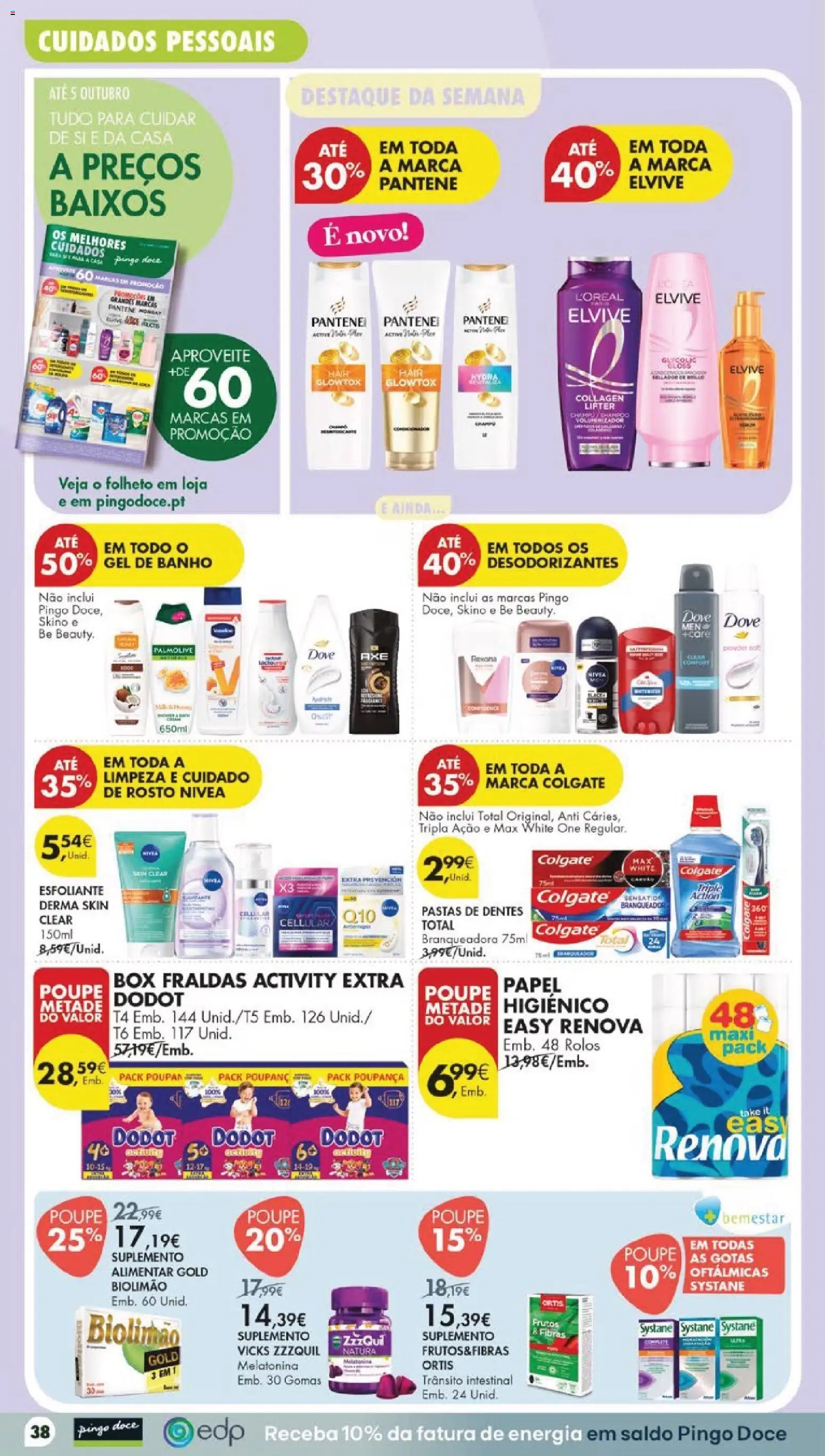 Pingo Doce Poupe Esta Semana Lojas Grandes │ válido de 22/09/2026 | Página: 40 | Produtos: Shampoo, Gel de banho, Banho, Melatonina