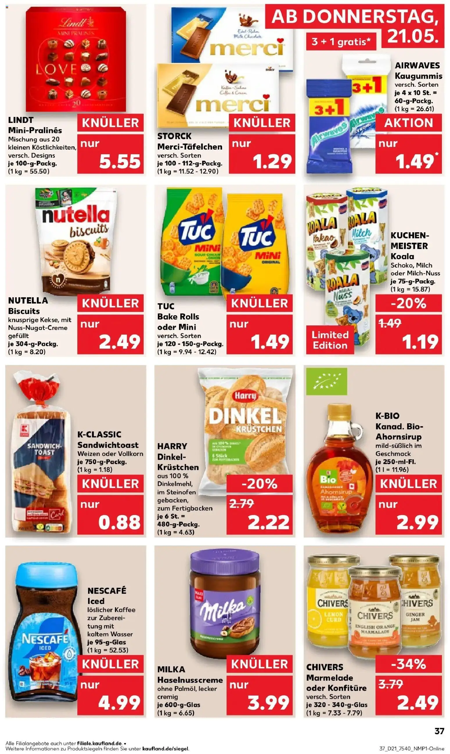 Kaufland Prospekt Oranienburg – gültig ab 18.05.2026 | Seite: 42 | Produkte: Kaffee, Milka, Wasser, Kuchen