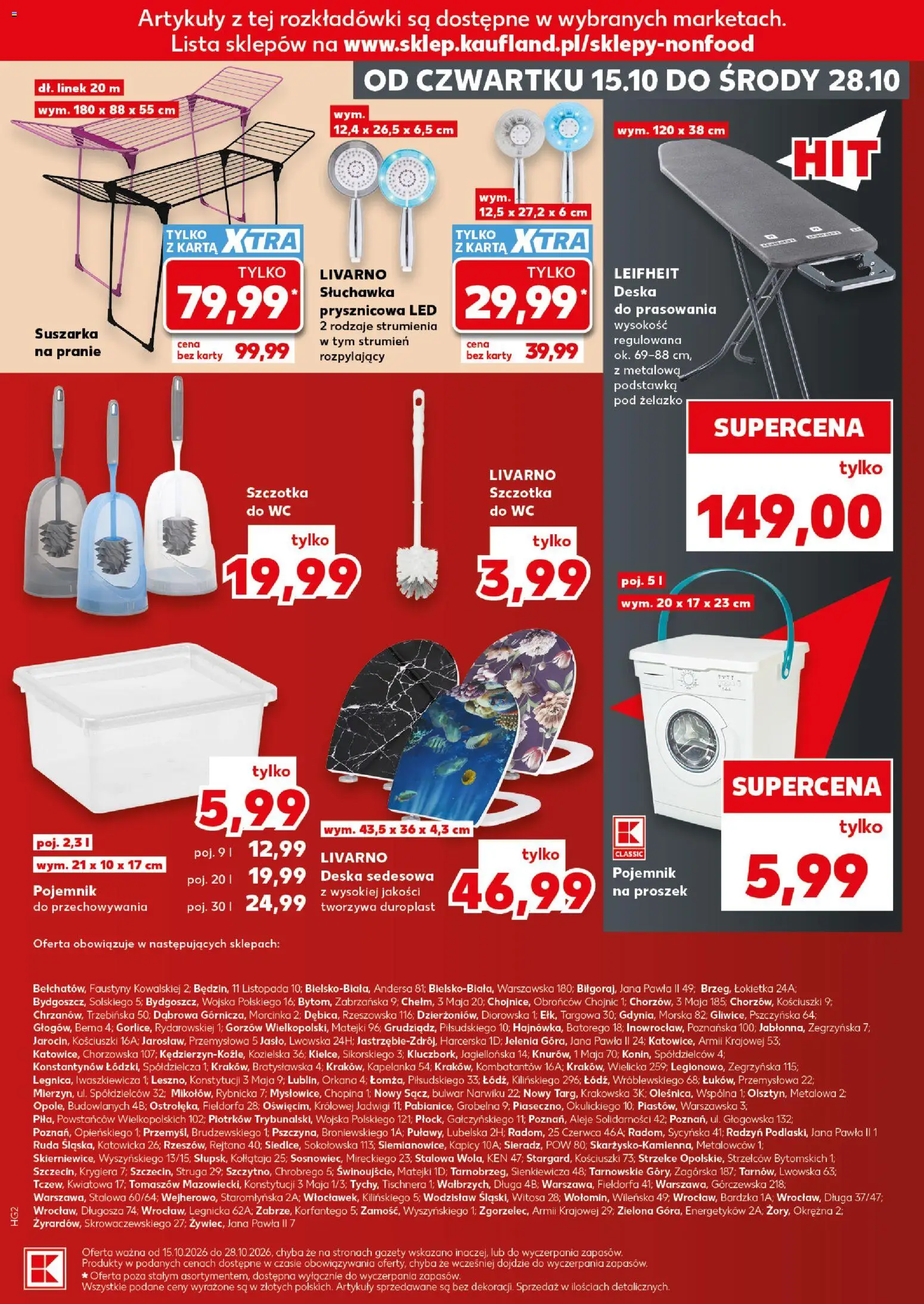 Kaufland Polsko leták - Złap okazje od 15.10.2026 | Strana: 15 | Produkty: Leifheit, Karty, Wc, LED