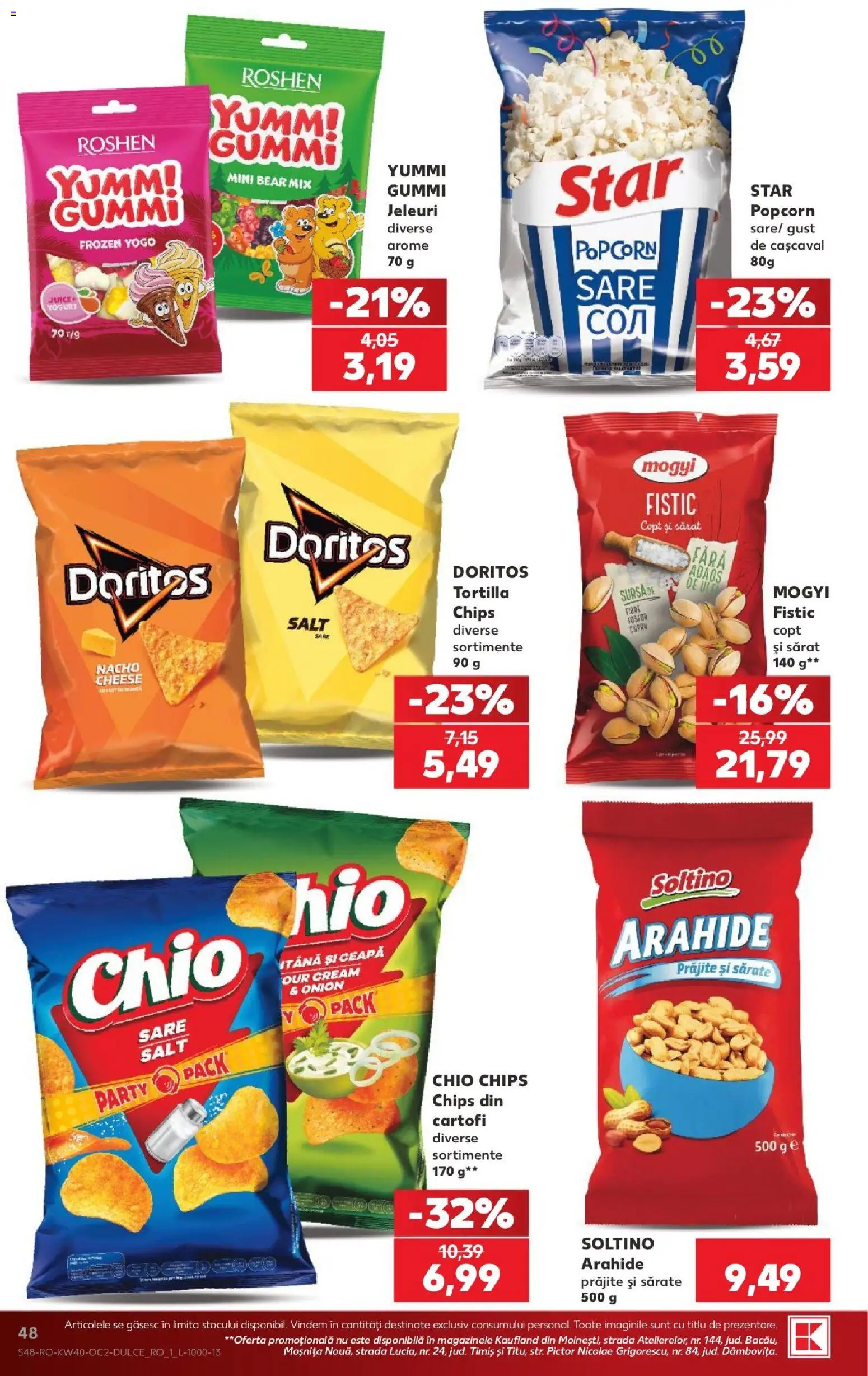 Kaufland RO akciós ujság - amely érvényes a következő dátumtól: 2026.09.30. | Oldal: 48 | Termékek: Chips, Chio, Tortilla, Chio chips