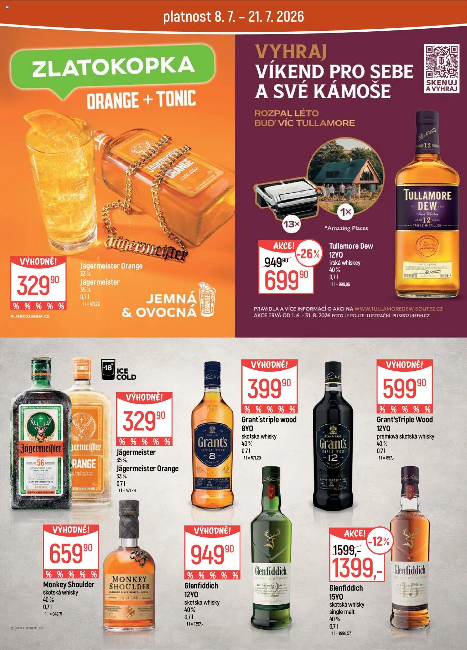 Globus leták od 15.07.2026 | Strana: 40 | Produkty: Jägermeister, Monkey Shoulder, Skotská whisky, Jägermeister Orange