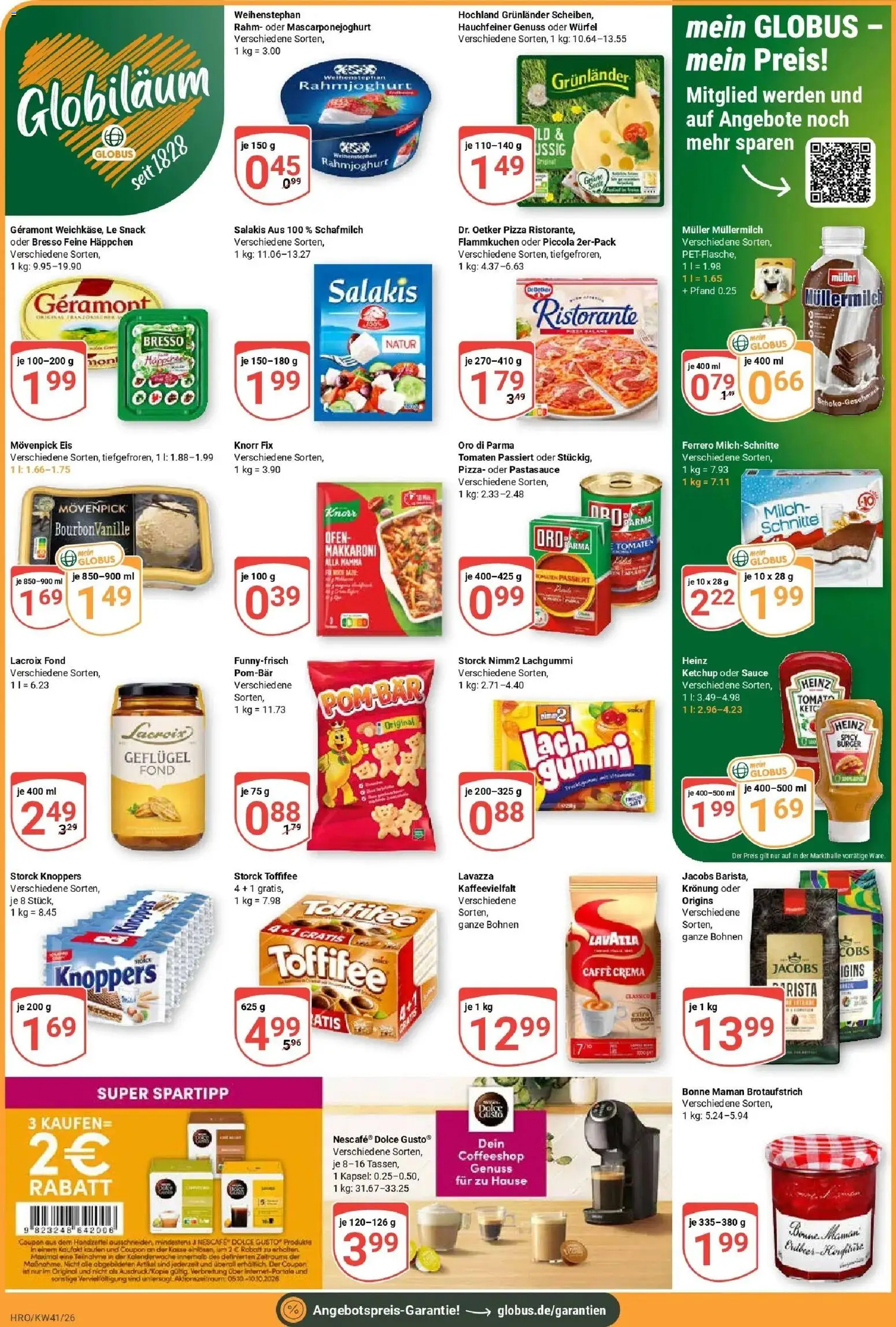 Globus Prospekt Rostock (ab 05.10.2026) » Angebote online | Seite: 2 | Produkte: Ristorante, Ofen, Lavazza, Ferrero milchschnitte