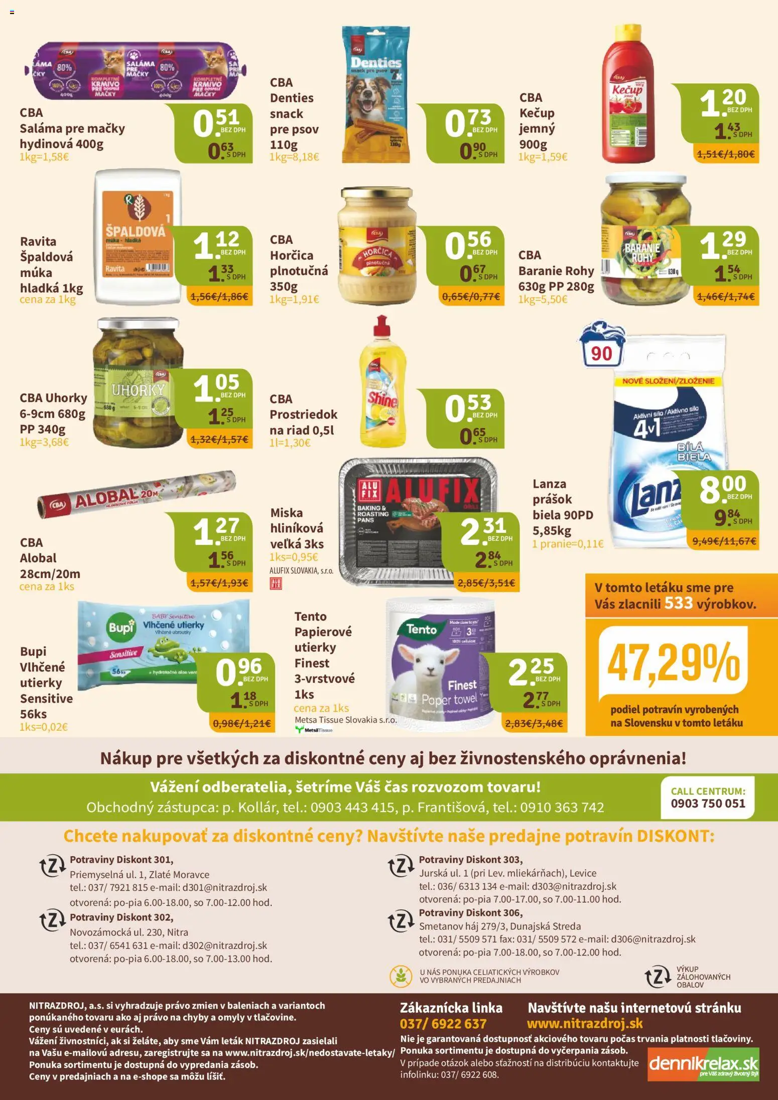 Nové Nitrazdroj akcie – leták je platný od 19.06.2026 | Strana: 8 | Produkty: Saláma, Kečup, Múka, Uhorky