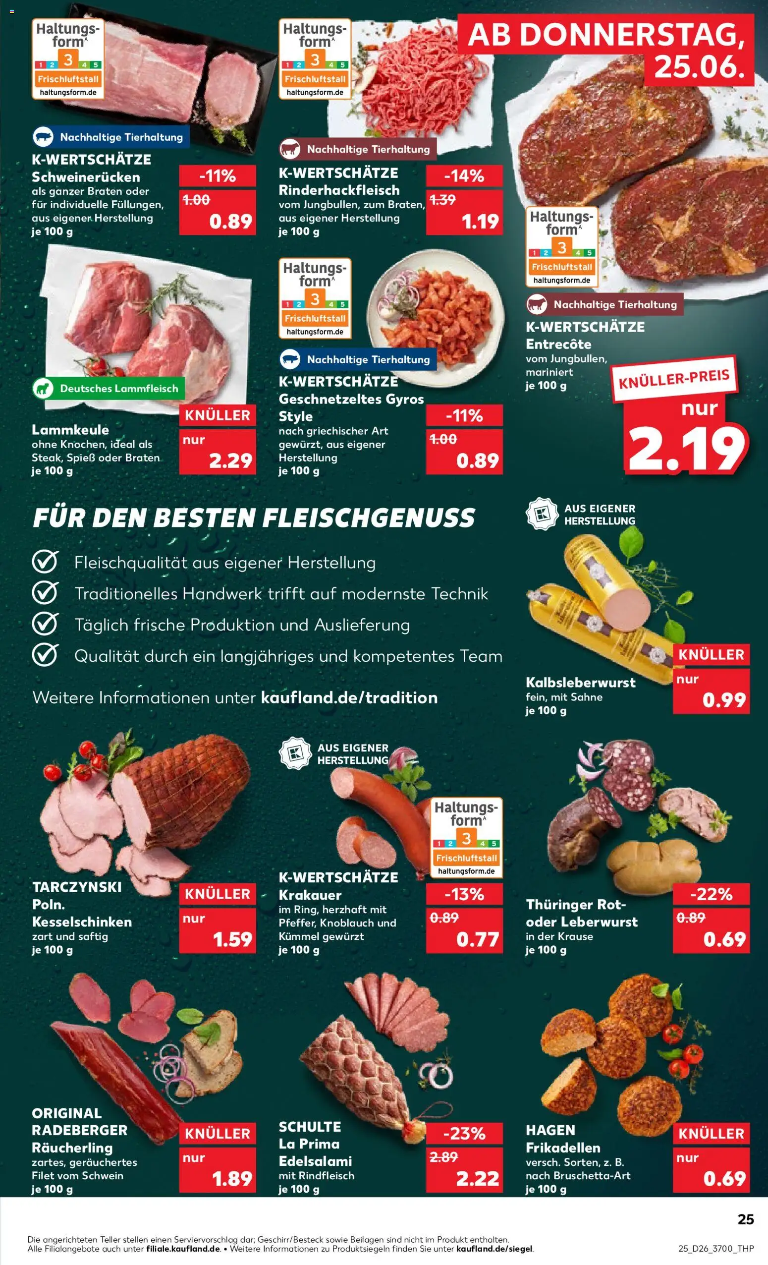 Kaufland Německo leták - Rostock od 25.06.2026 | Strana: 25 | Produkty: Gyros, Forma, Filet
