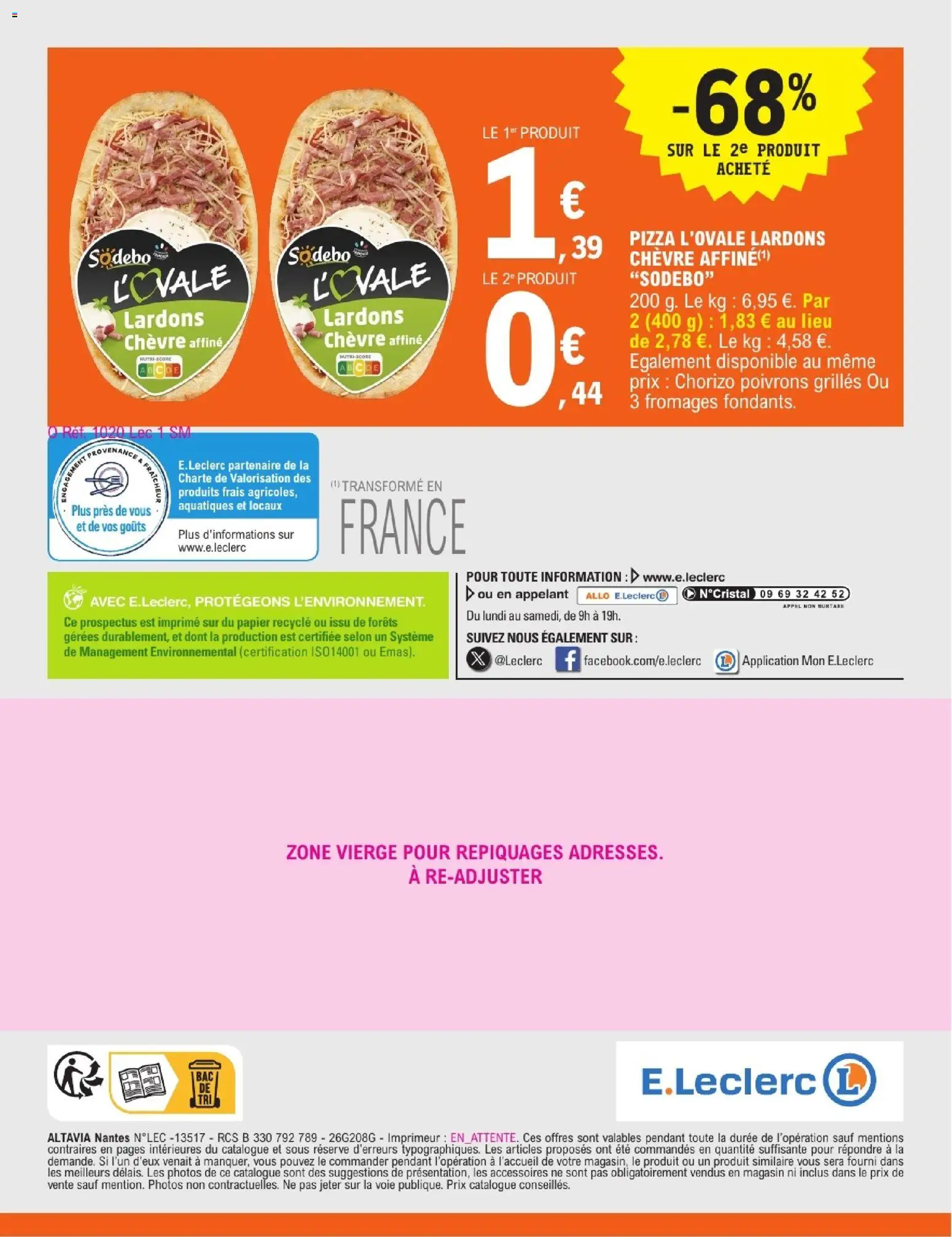 {H1} | Page: 14 | Produits: Chorizo, Poivrons, Lardons, Pizza