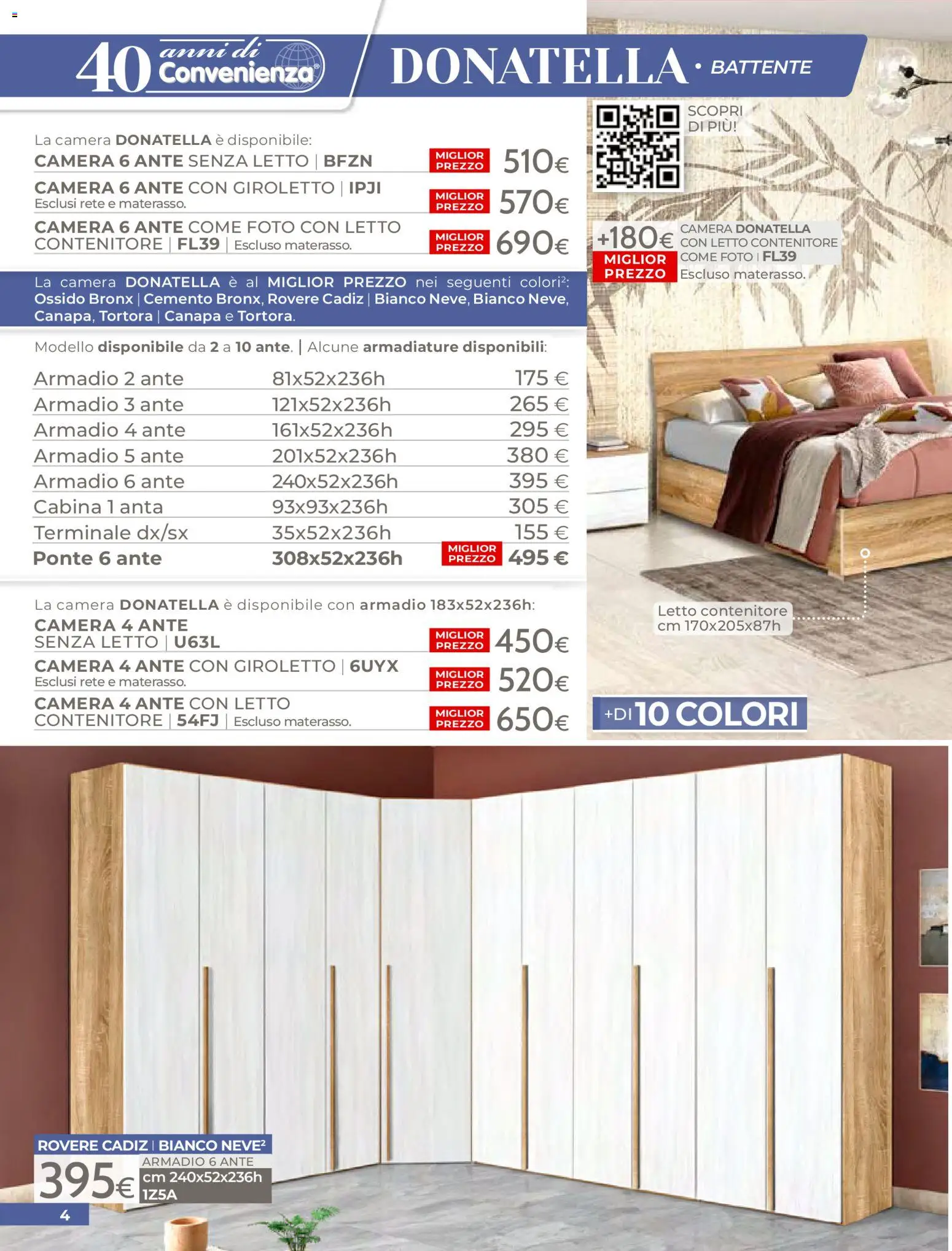 Volantino Mondo Convenienza del 01.04.2026 | Pagina: 6 | Prodotti: Letto contenitore, Contenitore, Letto, Armadio