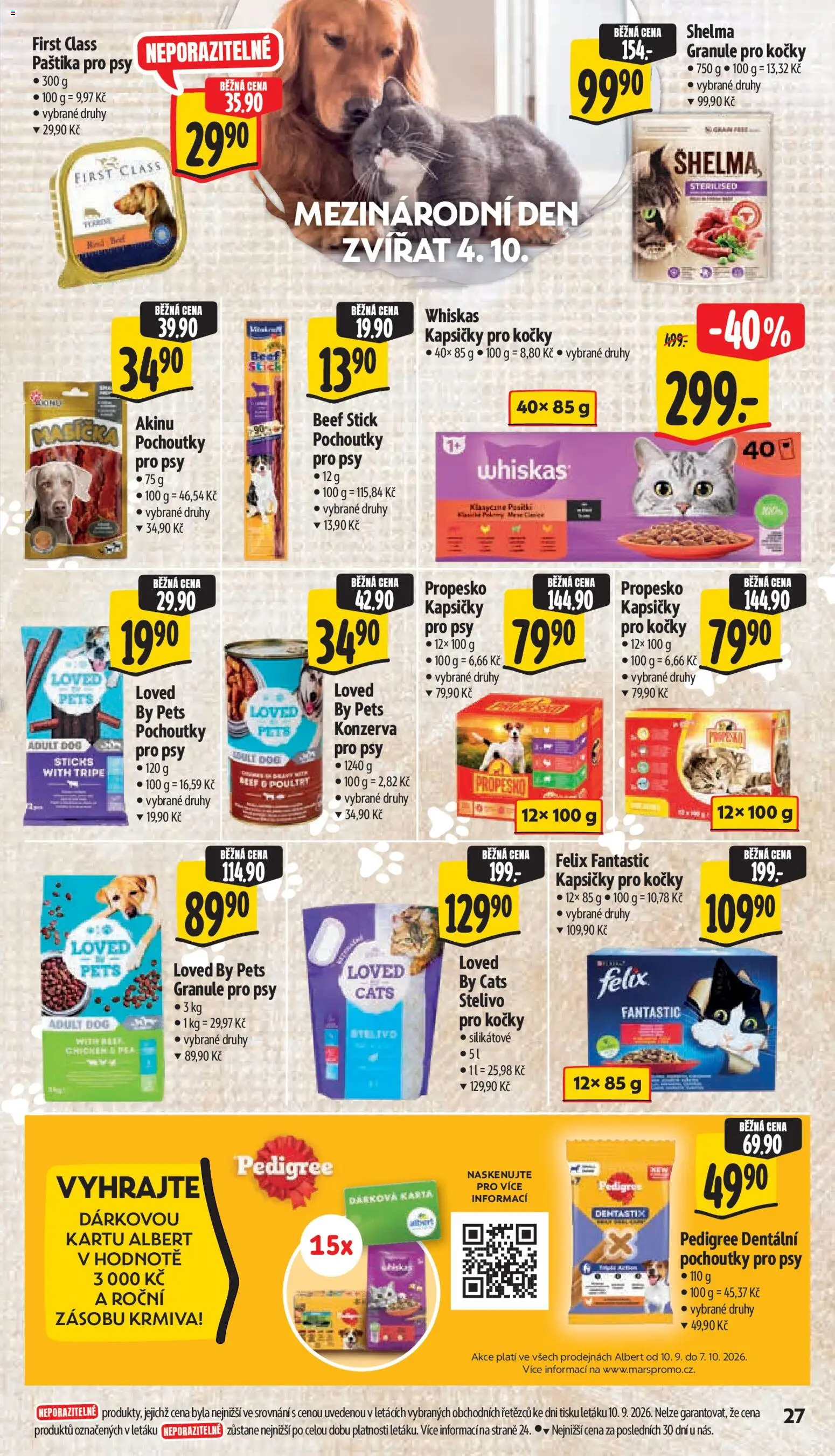 Albert leták - Supermarket -  	Frenštát pod Radhoštěm od 16.09.2026 | Strana: 41 | Produkty: Stelivo pro kočky, Granule pro kočky, Stelivo, Kapsičky