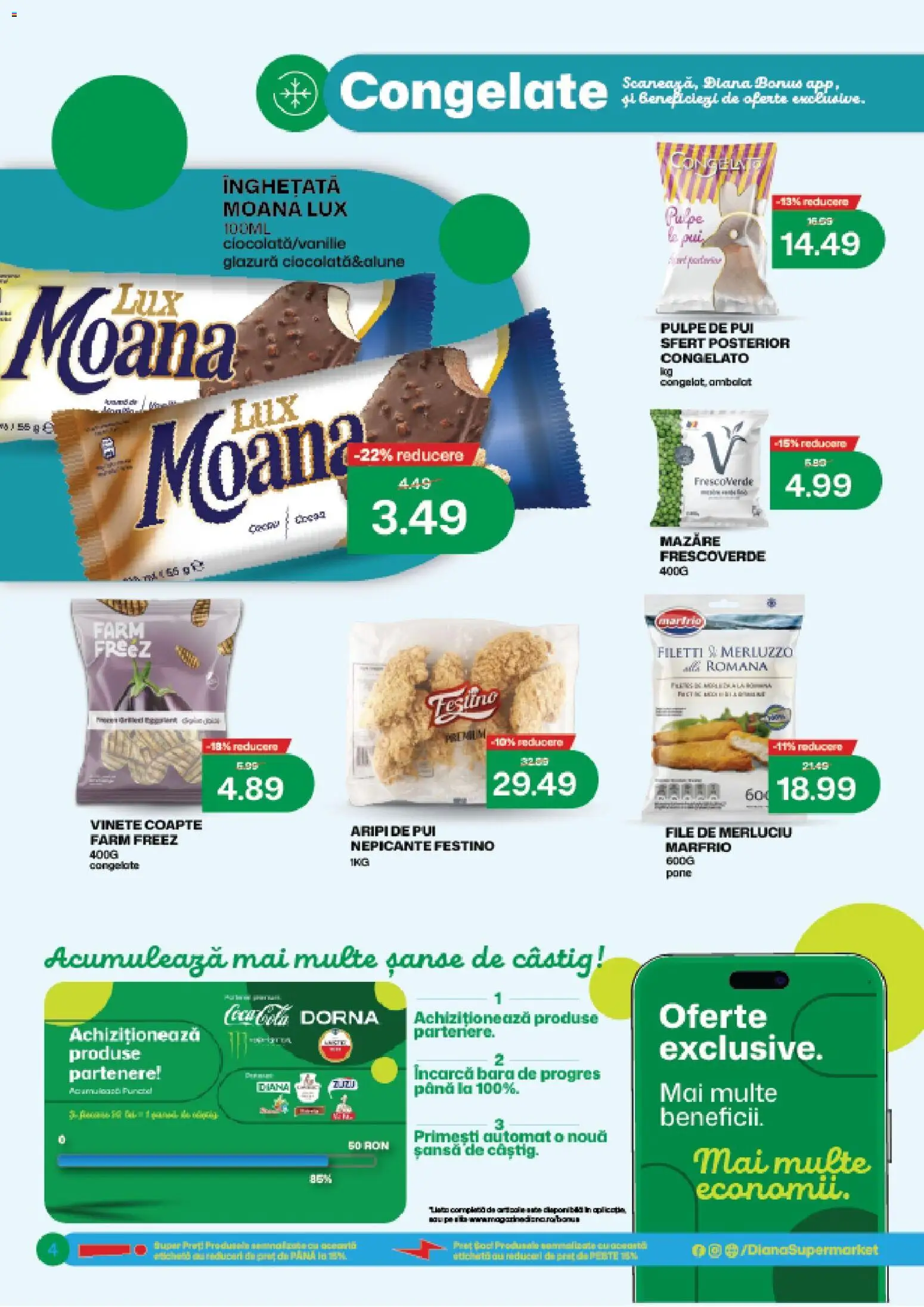 Noul catalog Diana – valabil de la 16.05.2026 | Pagină: 4 | Produse: Mazăre, Hacıyatmaz Kedi Oyuncağı, Înghețată
