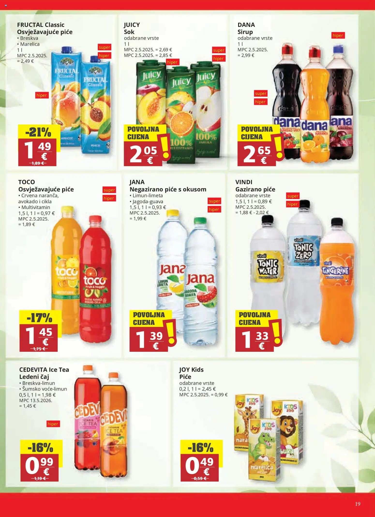 Ribola katalog | vrijedi od 28.10.2026 | Stranica: 19 | Proizvodi: Ledeni čaj, Tonic, Breskva, Sirup