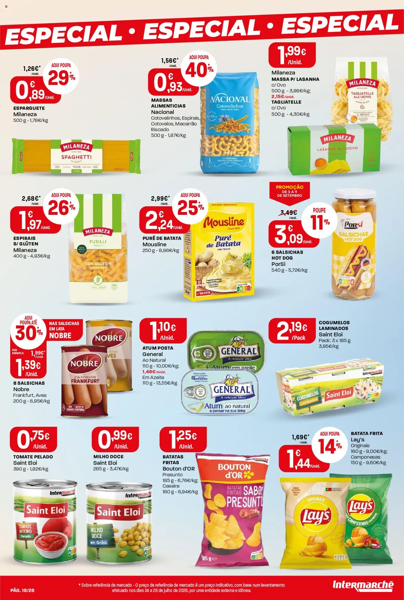 Intermarché Folheto Contact │ válido de 03/09/2026 | Página: 18 | Produtos: Lasanha, Macarrão, Cereais, Flocos
