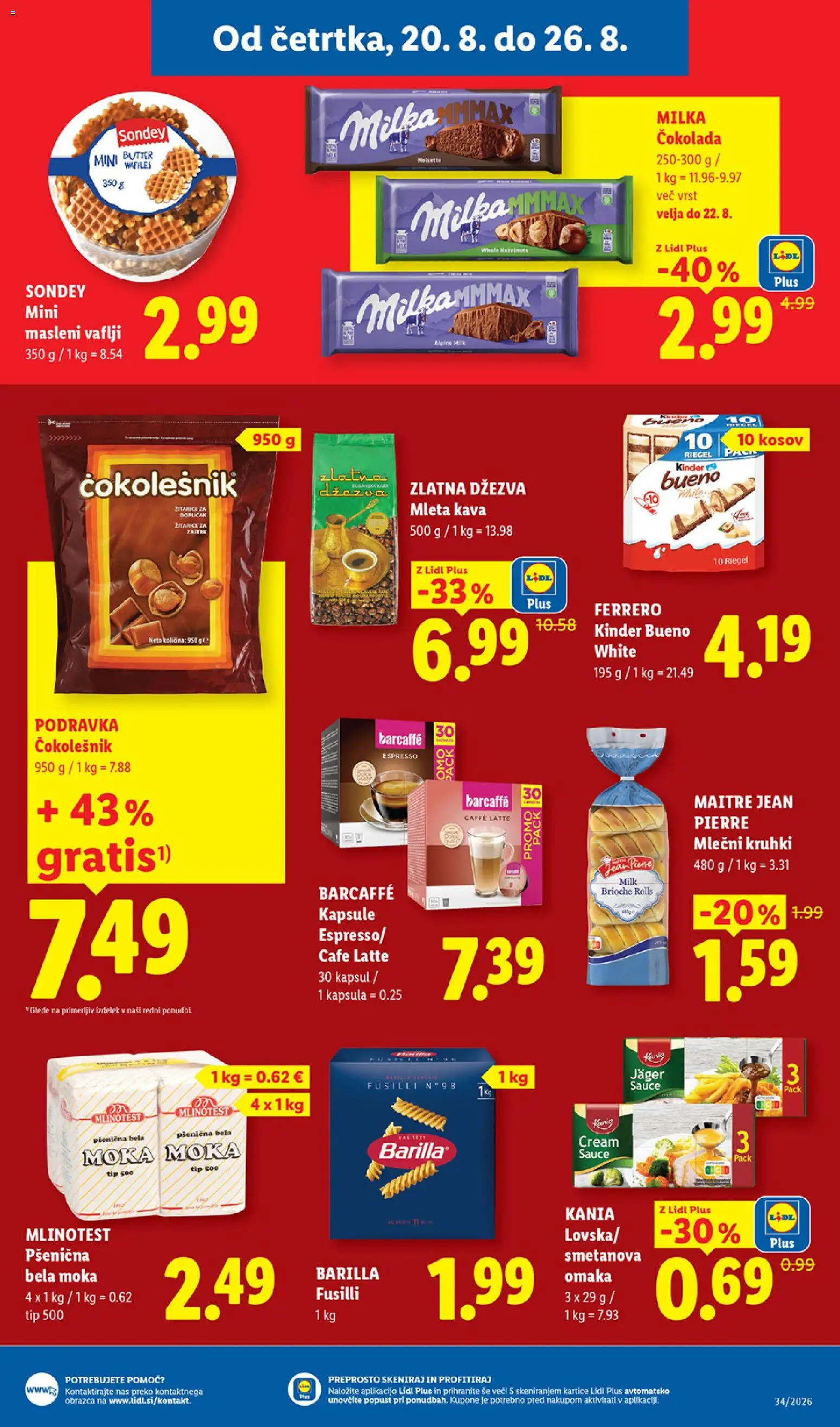 Novi Lidl katalog ponudbe – veljaven od 20.08.2026 | Stran: 7 | Izdelki: Vaflji, Čokolešnik, Cokolada, Omaka