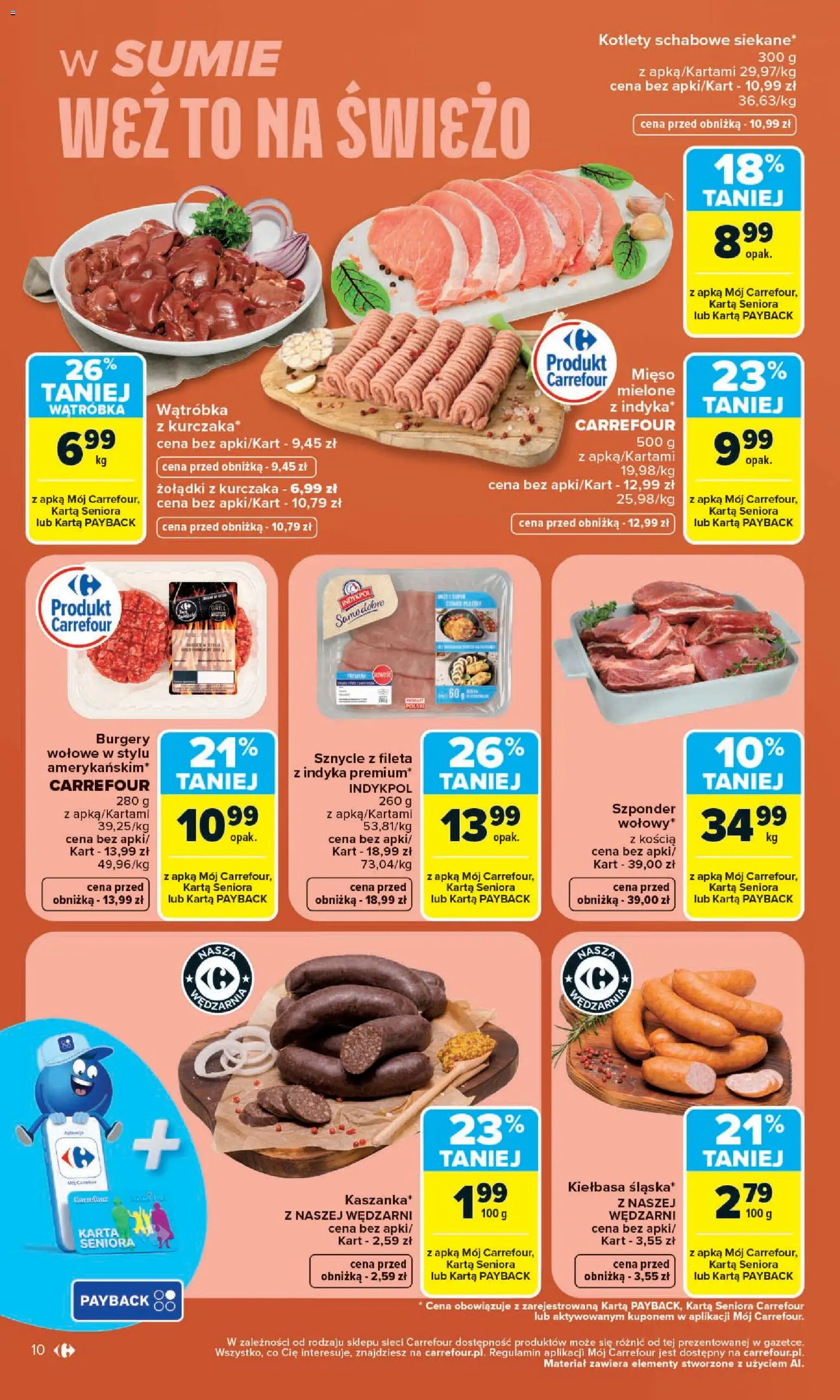 Carrefour gazetka od 20.07.2026 | Strona: 12 | Produkty: Kiełbasa, Karta, Mięso, Kotlety