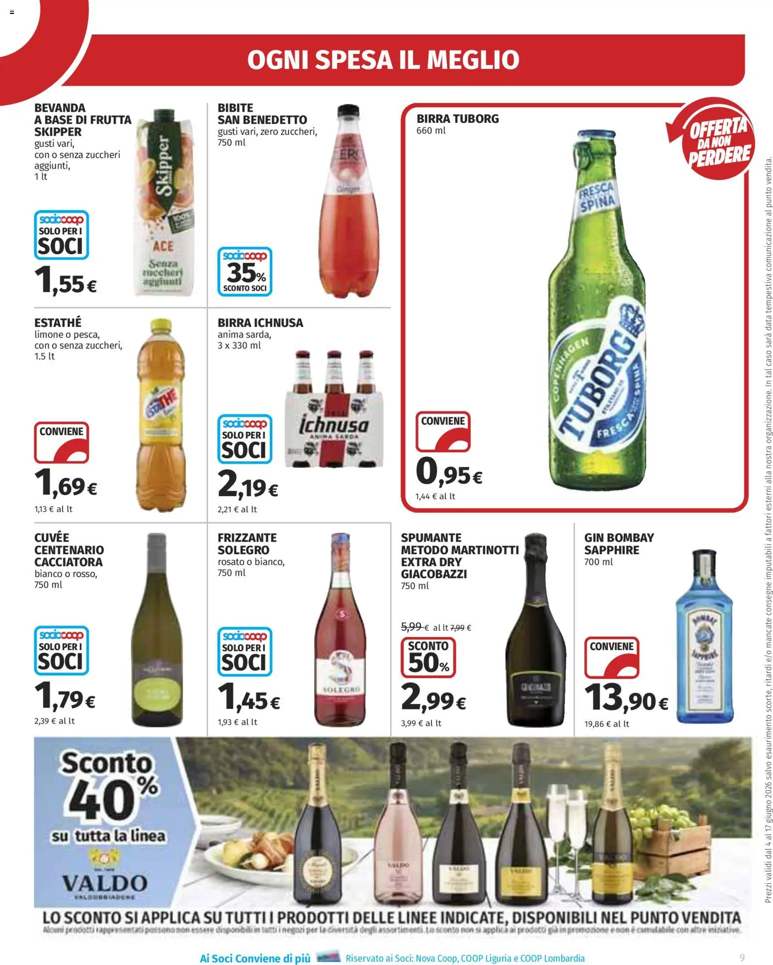 Volantino Ipercoop del 04.06.2026 | Pagina: 9 | Prodotti: Birra, Limone, Spumante, Bibite