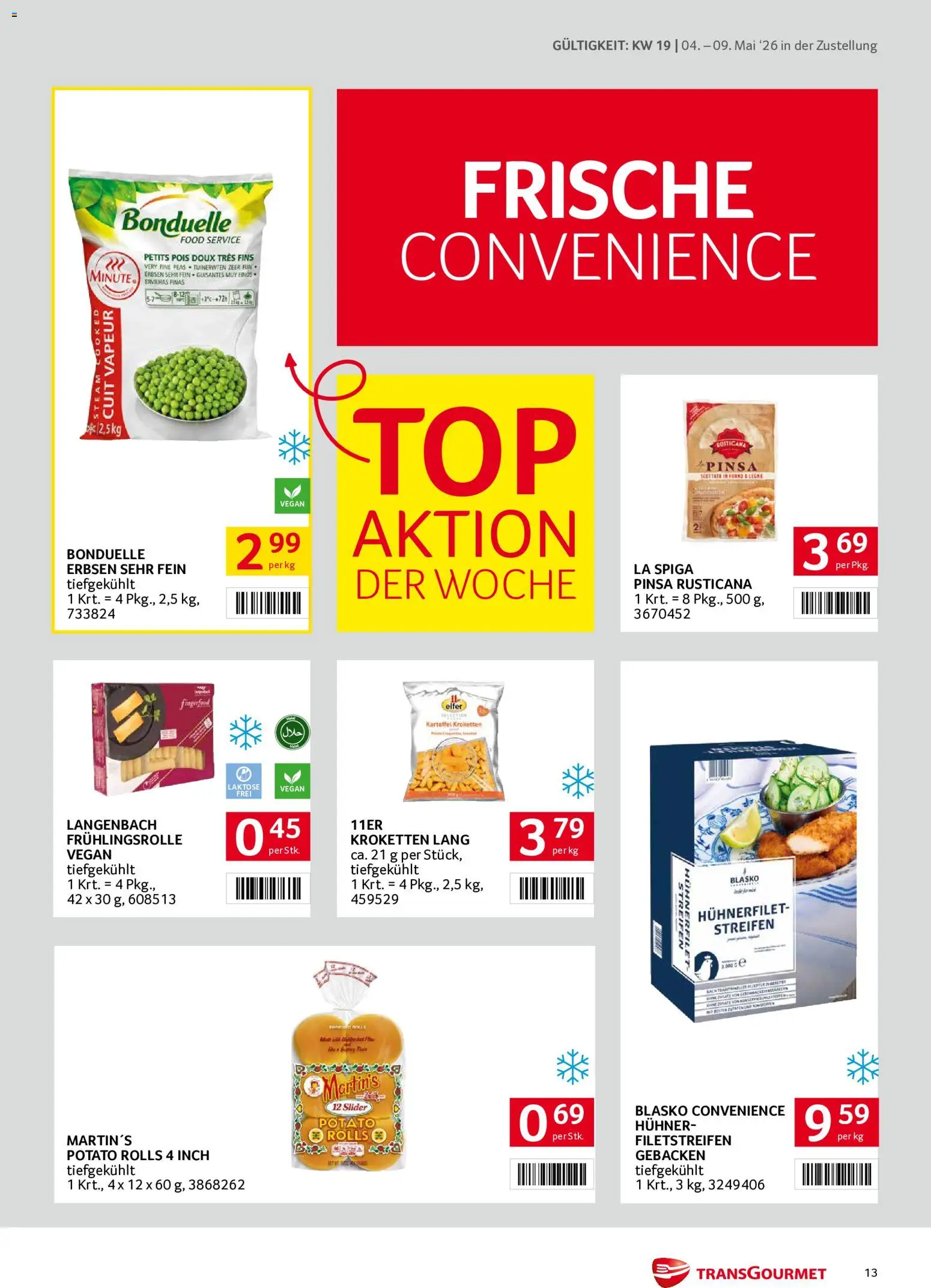 Transgourmet Zustellaktion gültig ab 04.05.2026 | Seite: 13 | Produkte: Erbsen