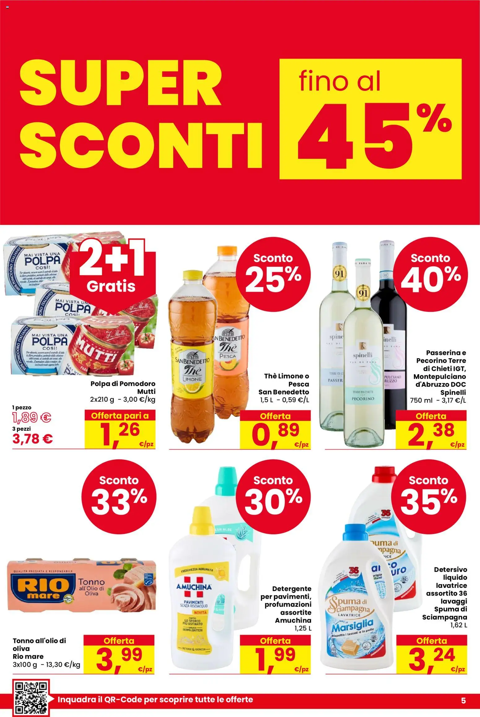 Volantino Despar del 05.03.2026 | Pagina: 5 | Prodotti: Pesca, Lavatrice, The, Tonno