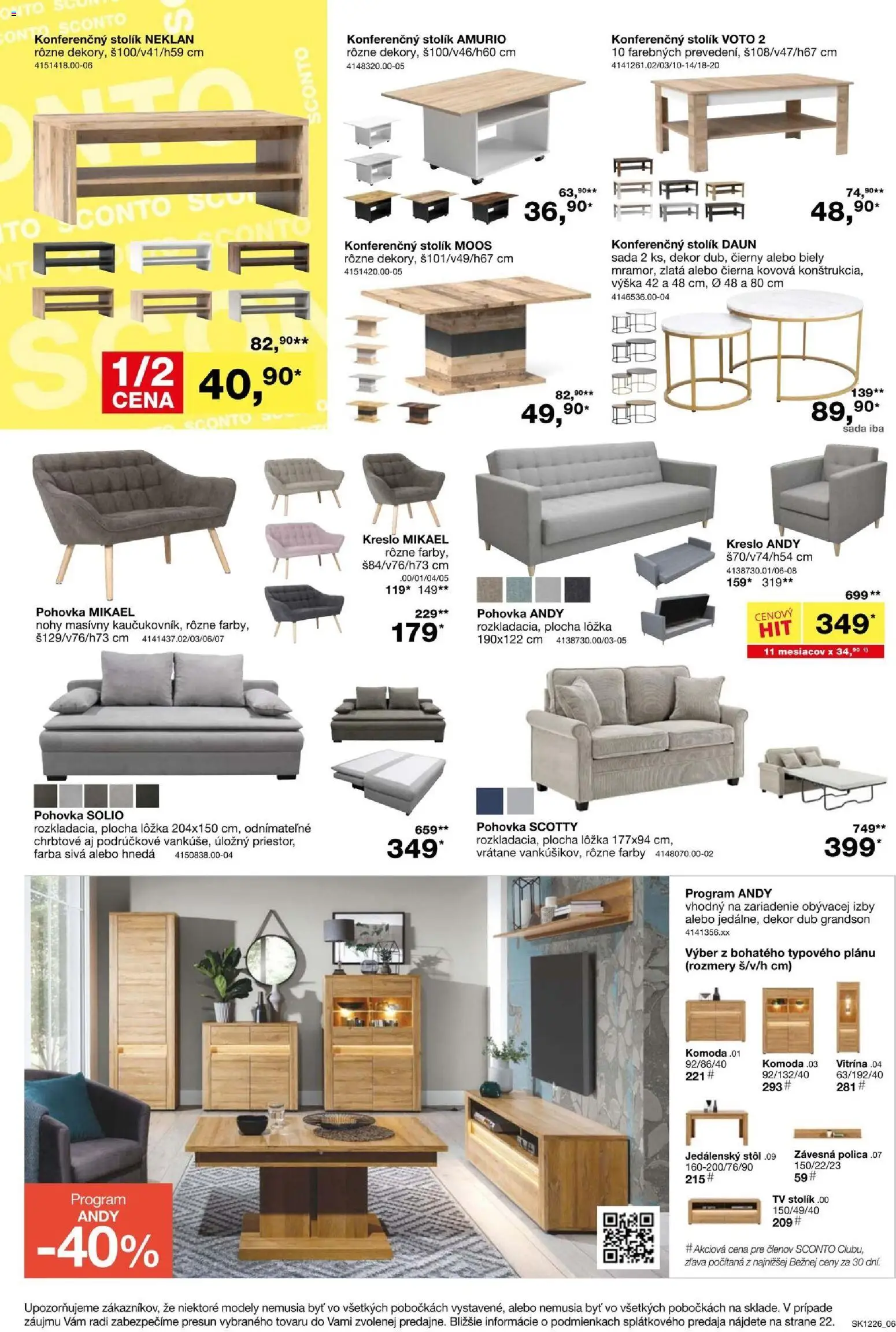 Nové Sconto nábytok akcie – leták je platný od 23.09.2026 | Strana: 6 | Produkty: Tv, Tv stolik, Pohovka, Jedálenský stôl
